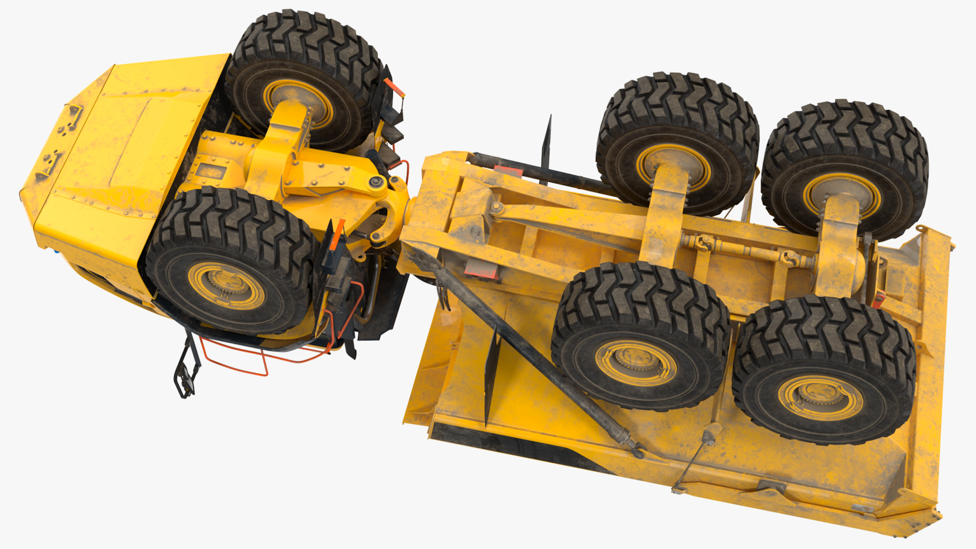 Articulated Dump Truck Dirty Rigged for Cinema 4D 3D model