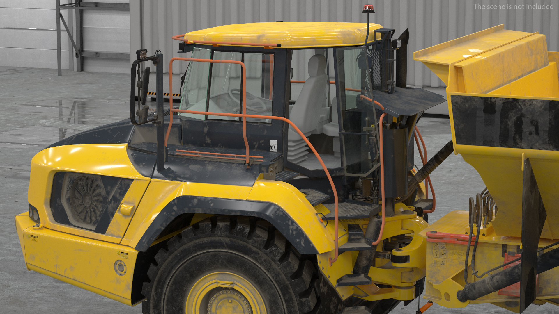 Articulated Dump Truck Dirty Rigged for Cinema 4D 3D model