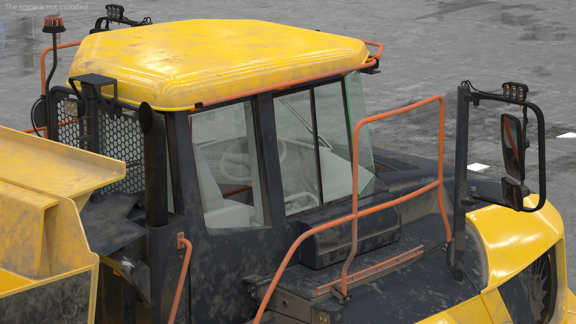 Articulated Dump Truck Dirty Rigged for Cinema 4D 3D model