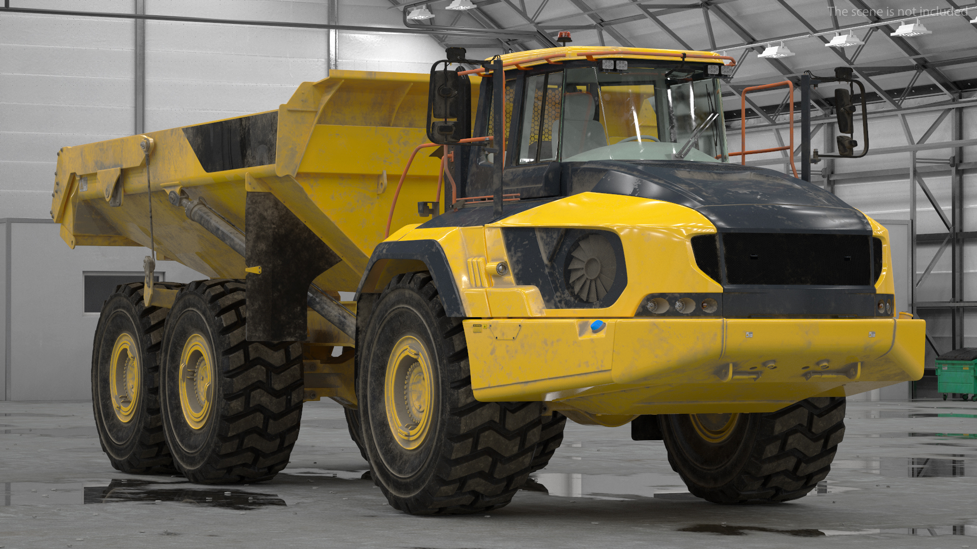 Articulated Dump Truck Dirty Rigged for Cinema 4D 3D model