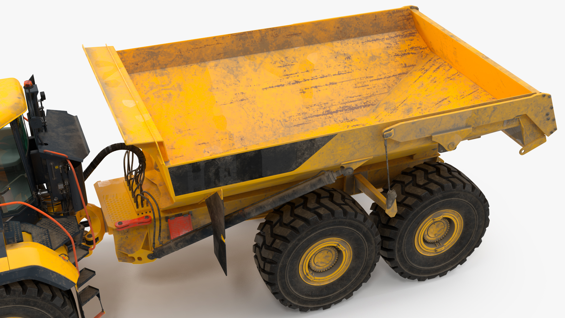 Articulated Dump Truck Dirty Rigged for Cinema 4D 3D model
