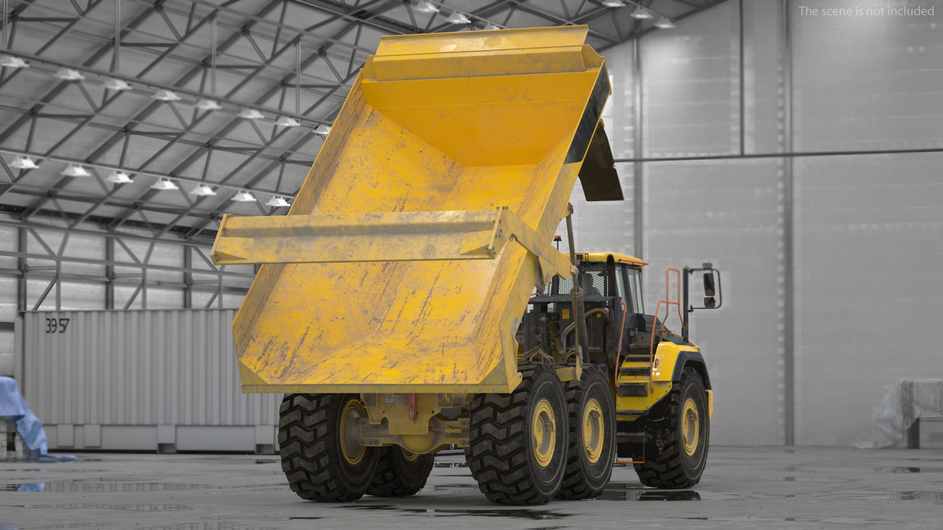 Articulated Dump Truck Dirty Rigged for Cinema 4D 3D model