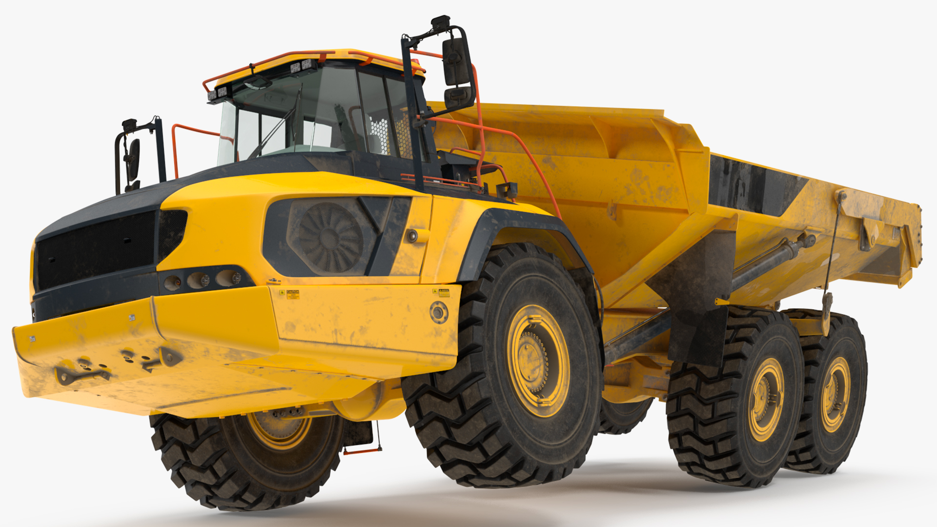 Articulated Dump Truck Dirty Rigged for Cinema 4D 3D model