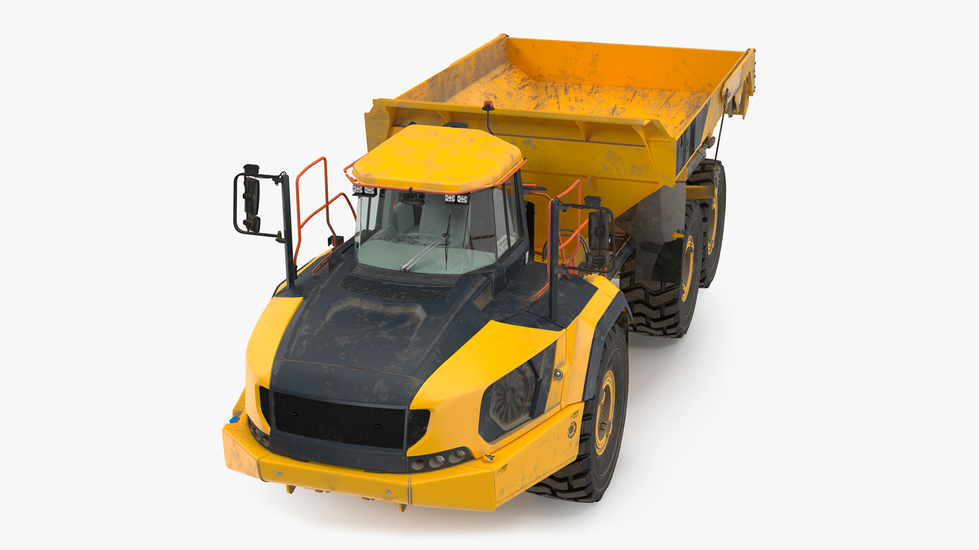 Articulated Dump Truck Dirty Rigged for Cinema 4D 3D model