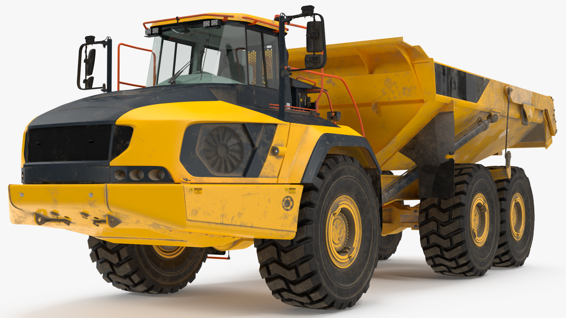 Articulated Dump Truck Dirty Rigged for Cinema 4D 3D model