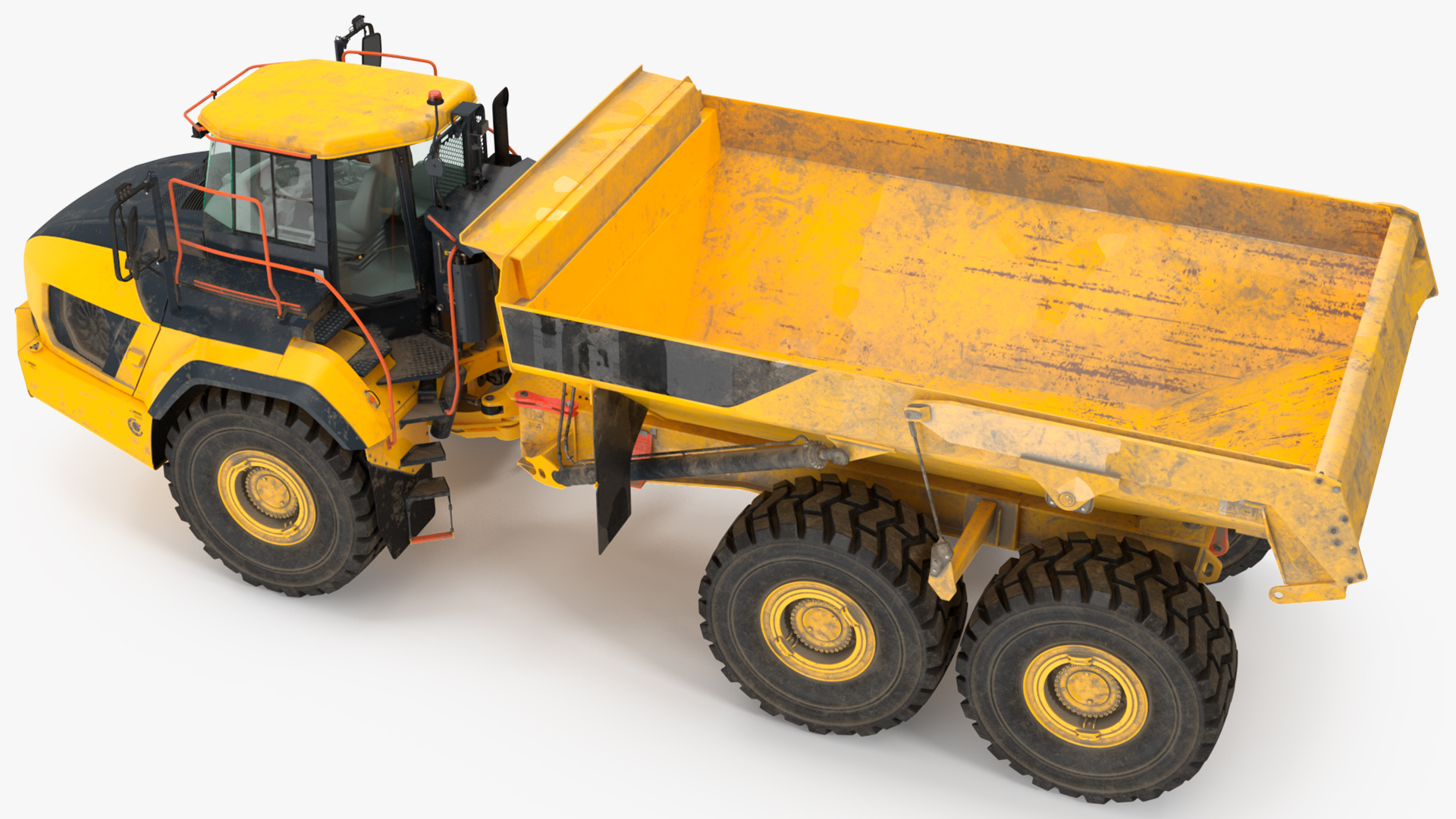 Articulated Dump Truck Dirty Rigged for Cinema 4D 3D model