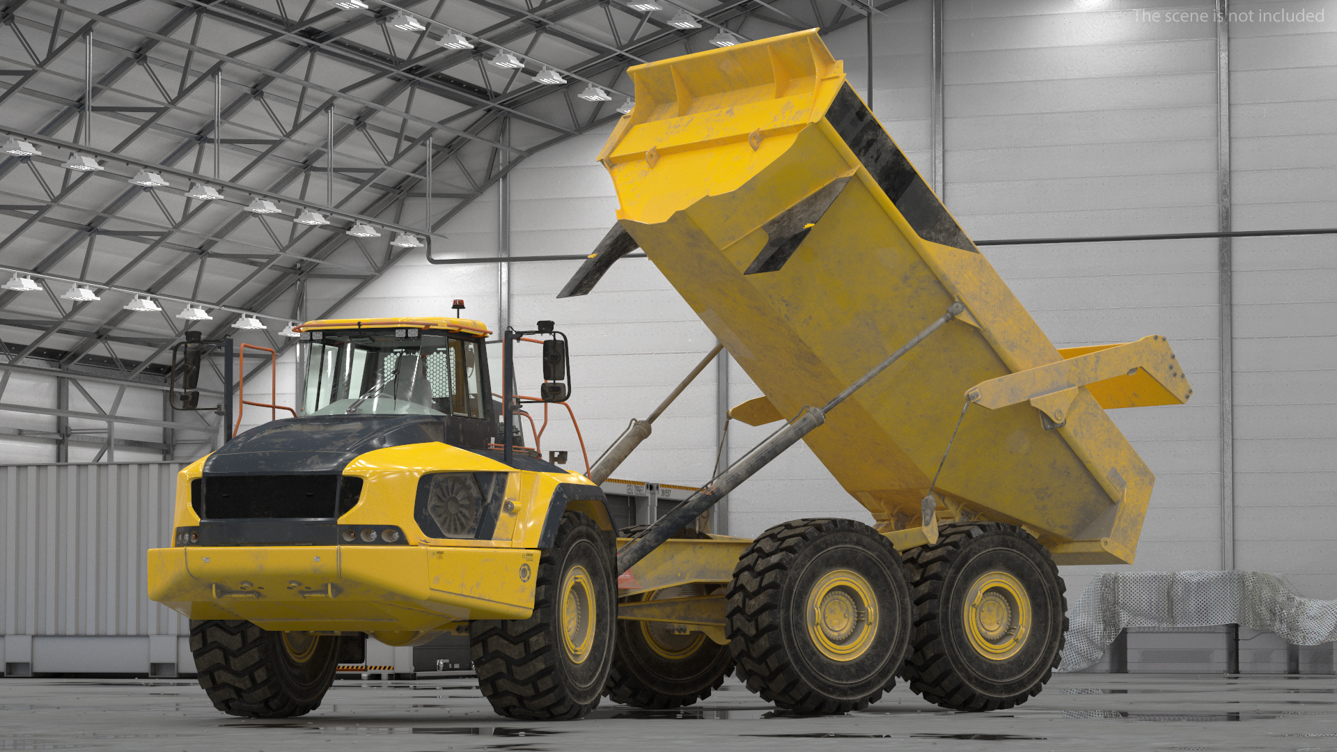 Articulated Dump Truck Dirty Rigged for Cinema 4D 3D model