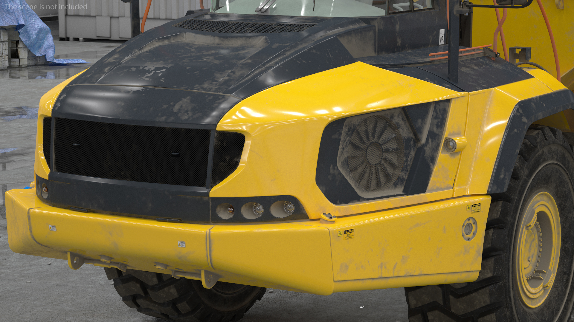 Articulated Dump Truck Dirty Rigged for Cinema 4D 3D model