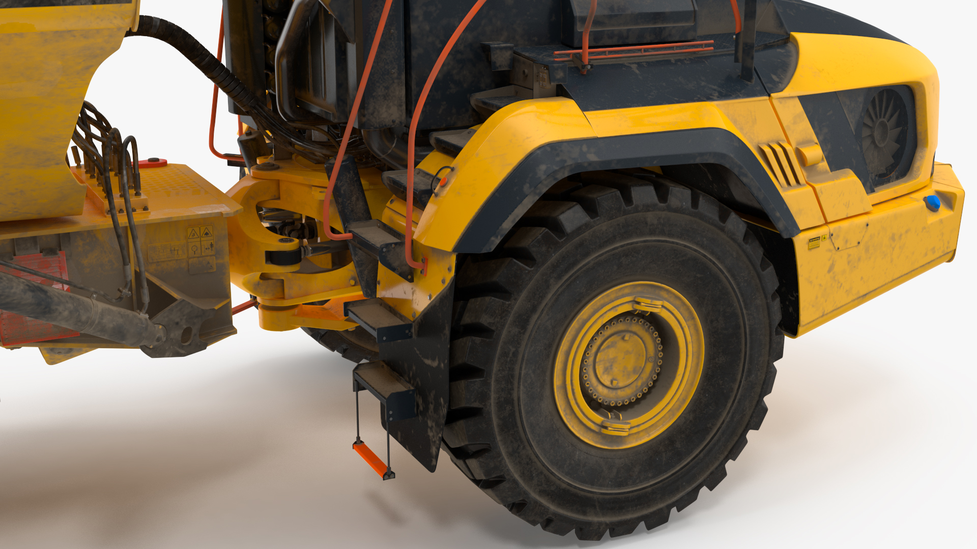 Articulated Dump Truck Dirty Rigged for Cinema 4D 3D model