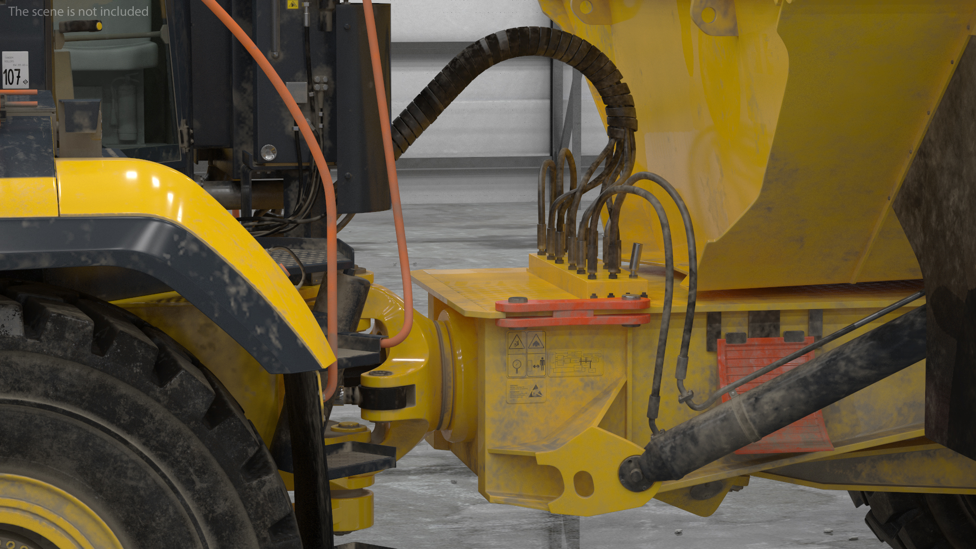 Articulated Dump Truck Dirty Rigged for Cinema 4D 3D model