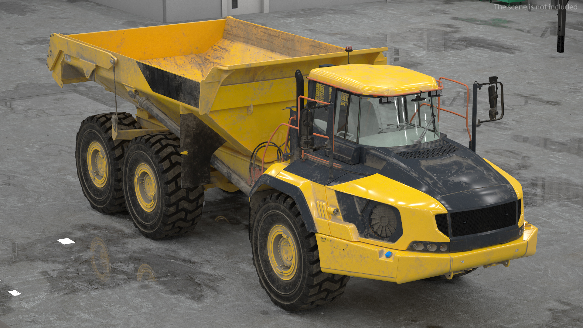 Articulated Dump Truck Dirty Rigged for Cinema 4D 3D model