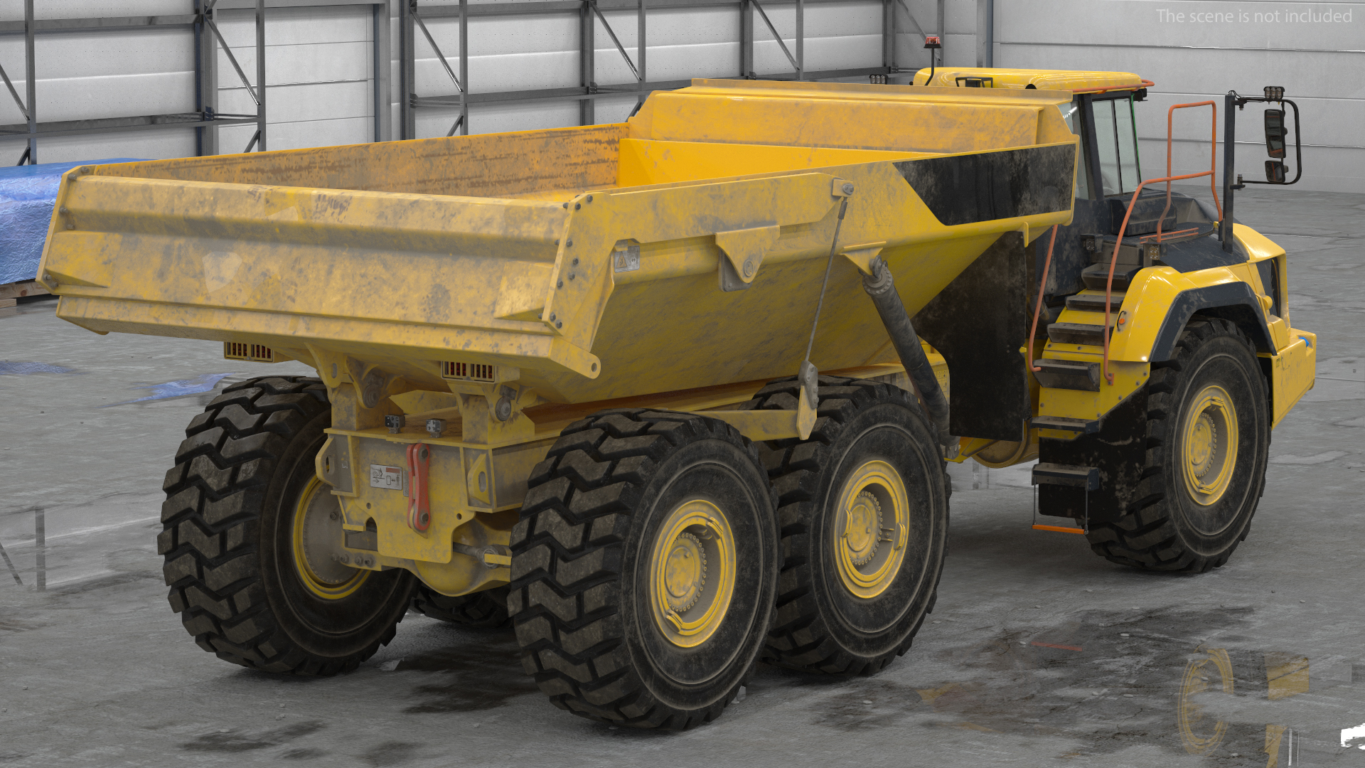 Articulated Dump Truck Dirty Rigged for Cinema 4D 3D model