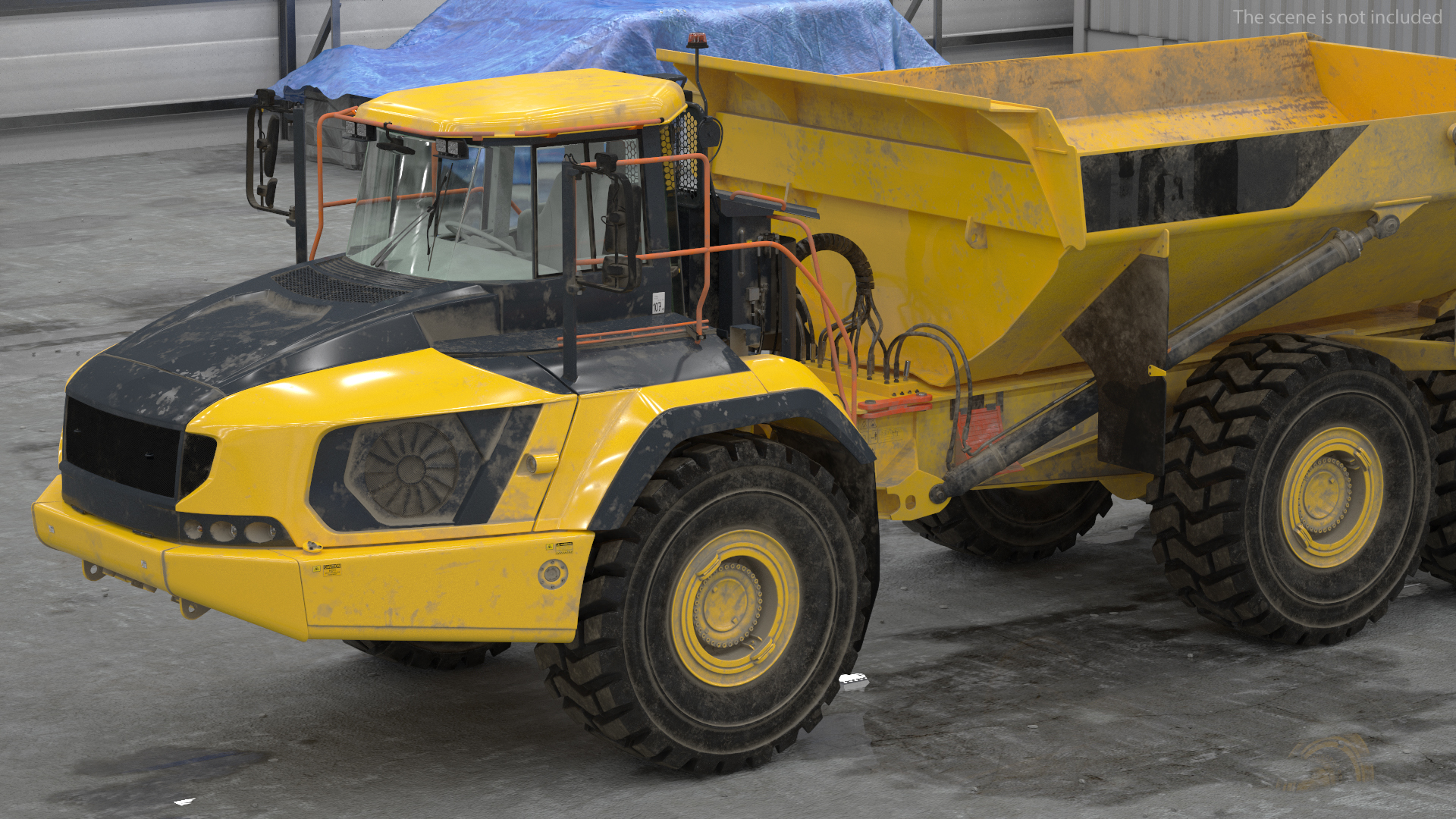 Articulated Dump Truck Dirty Rigged for Cinema 4D 3D model