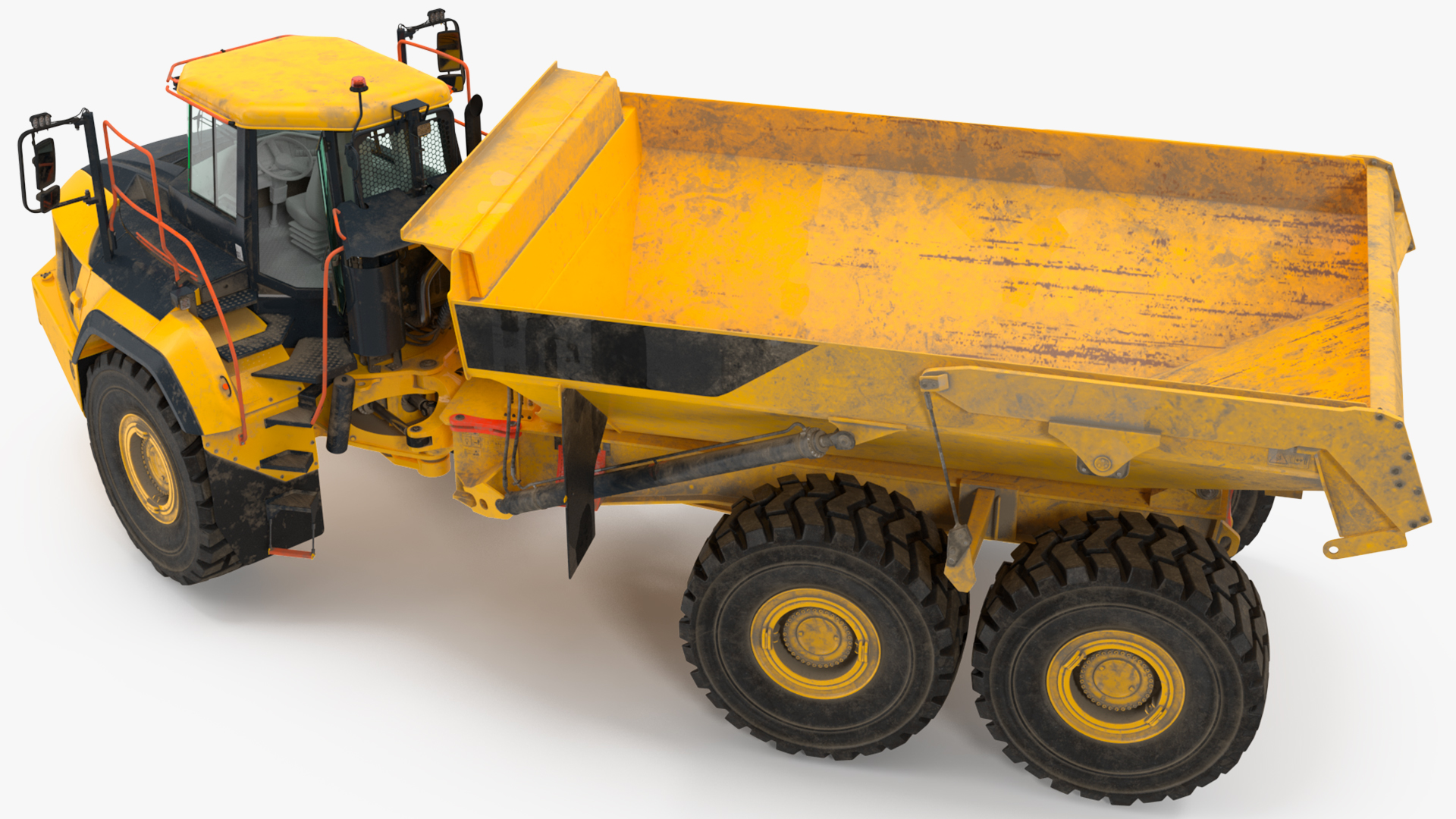 Articulated Dump Truck Dirty Rigged for Cinema 4D 3D model