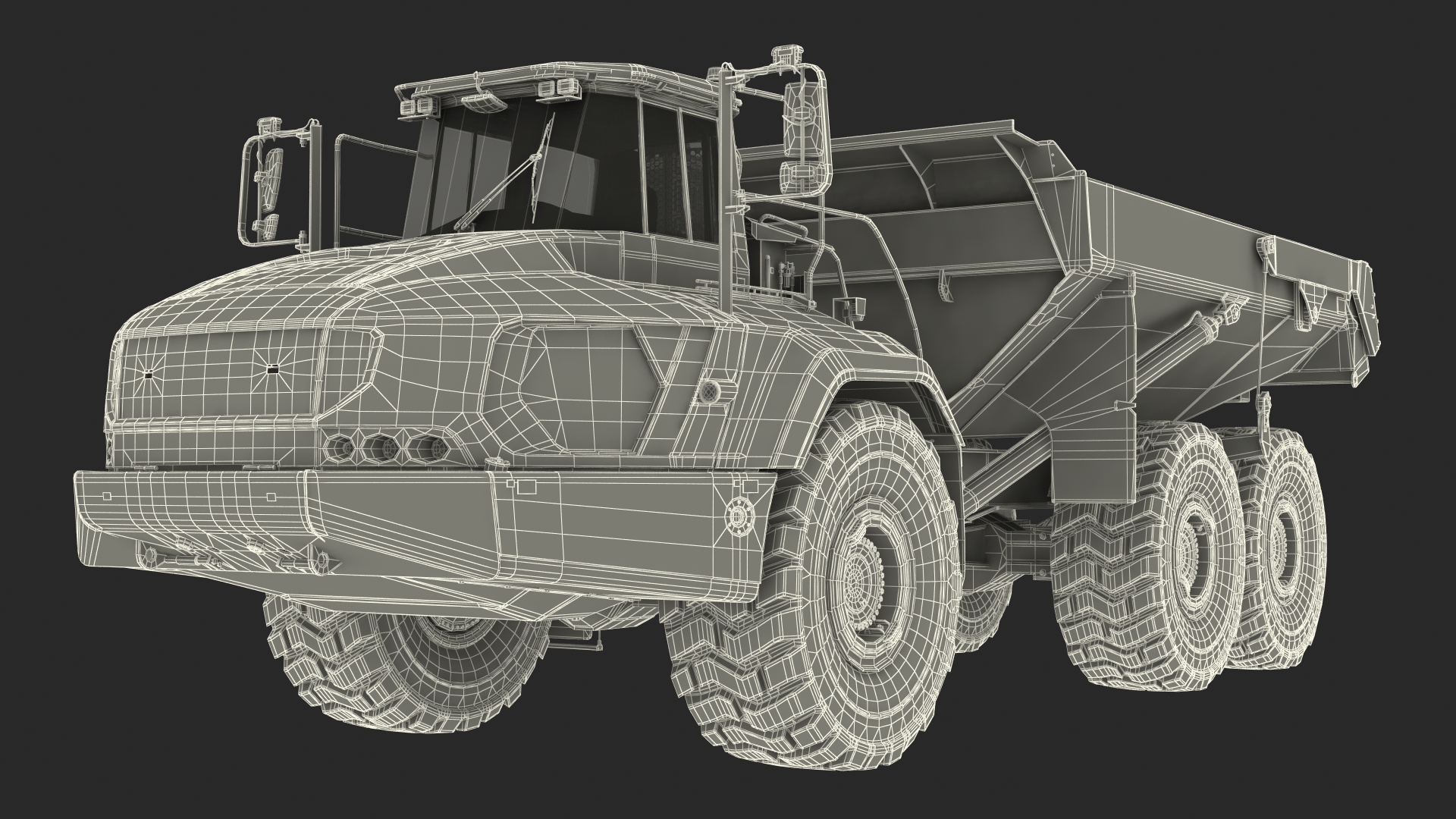 Articulated Dump Truck Dirty Rigged for Cinema 4D 3D model