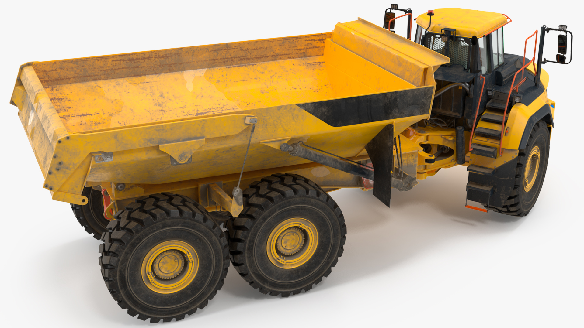 Articulated Dump Truck Dirty Rigged for Cinema 4D 3D model