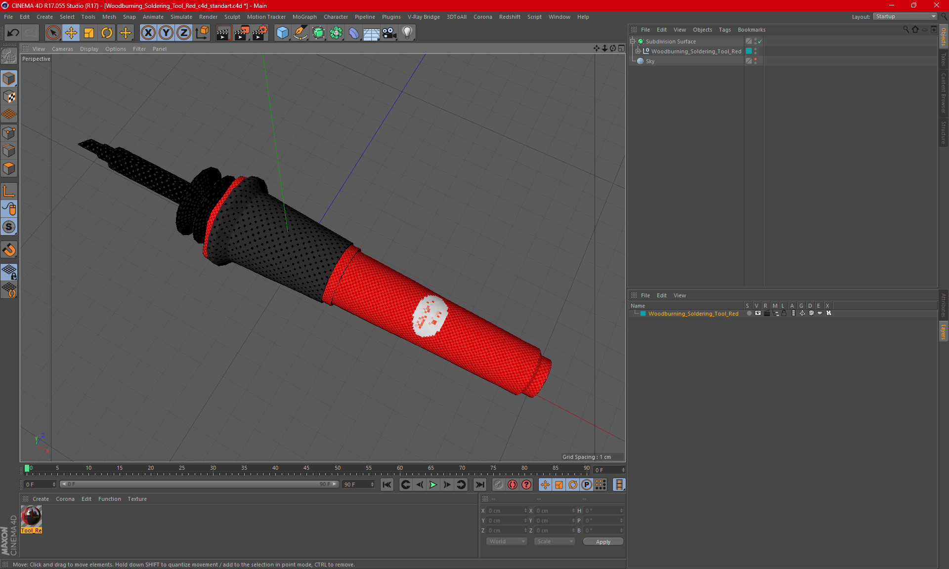 3D model Woodburning Soldering Tool Red