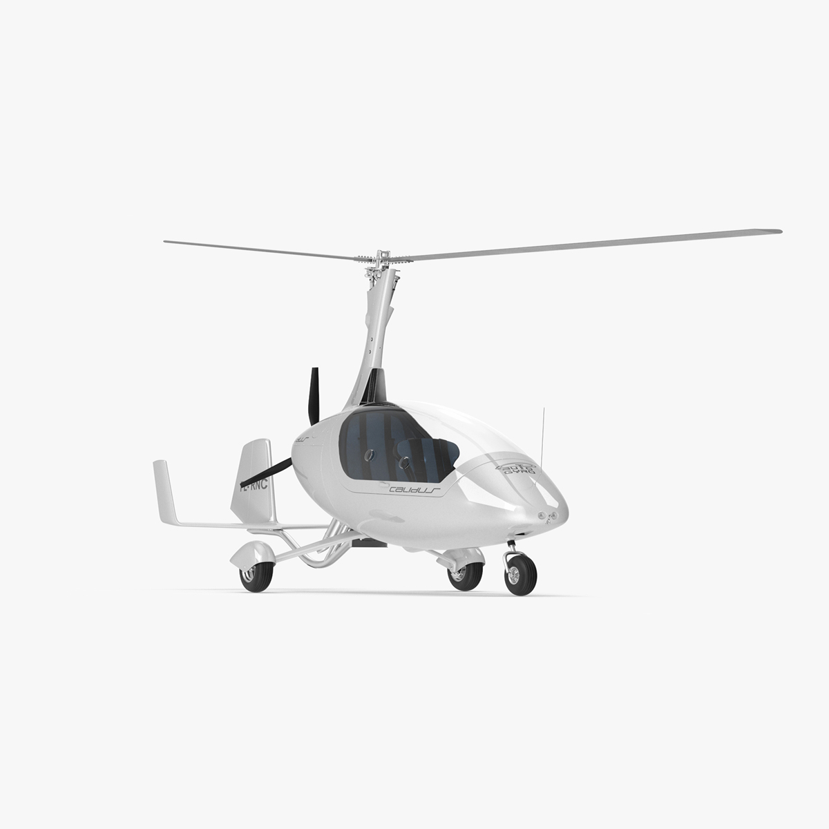 3D Gyroplane Calidus 912 White Rigged for Cinema 4D model