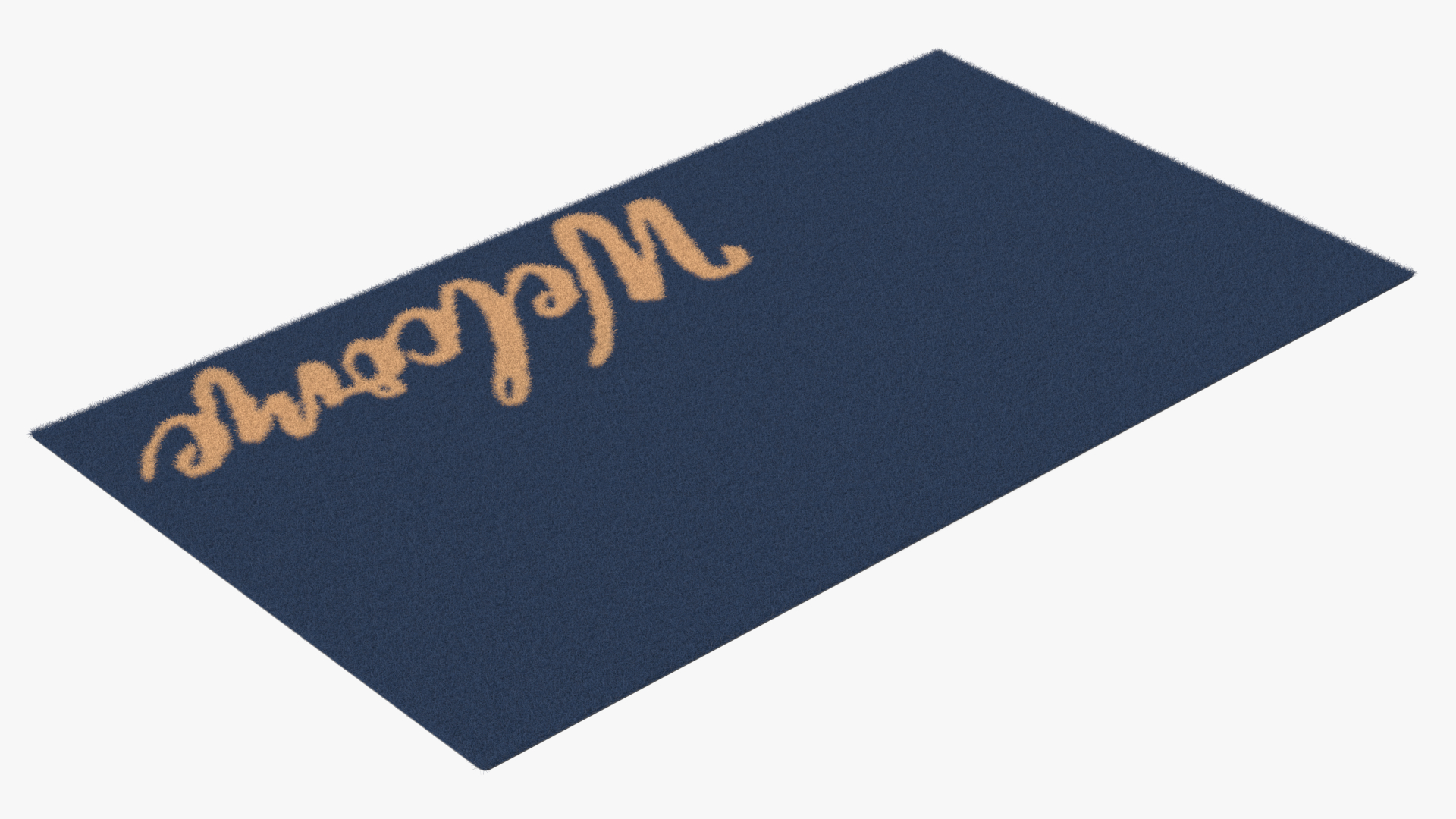 3D Dirt-Repellent Blue Door Mats Fur model