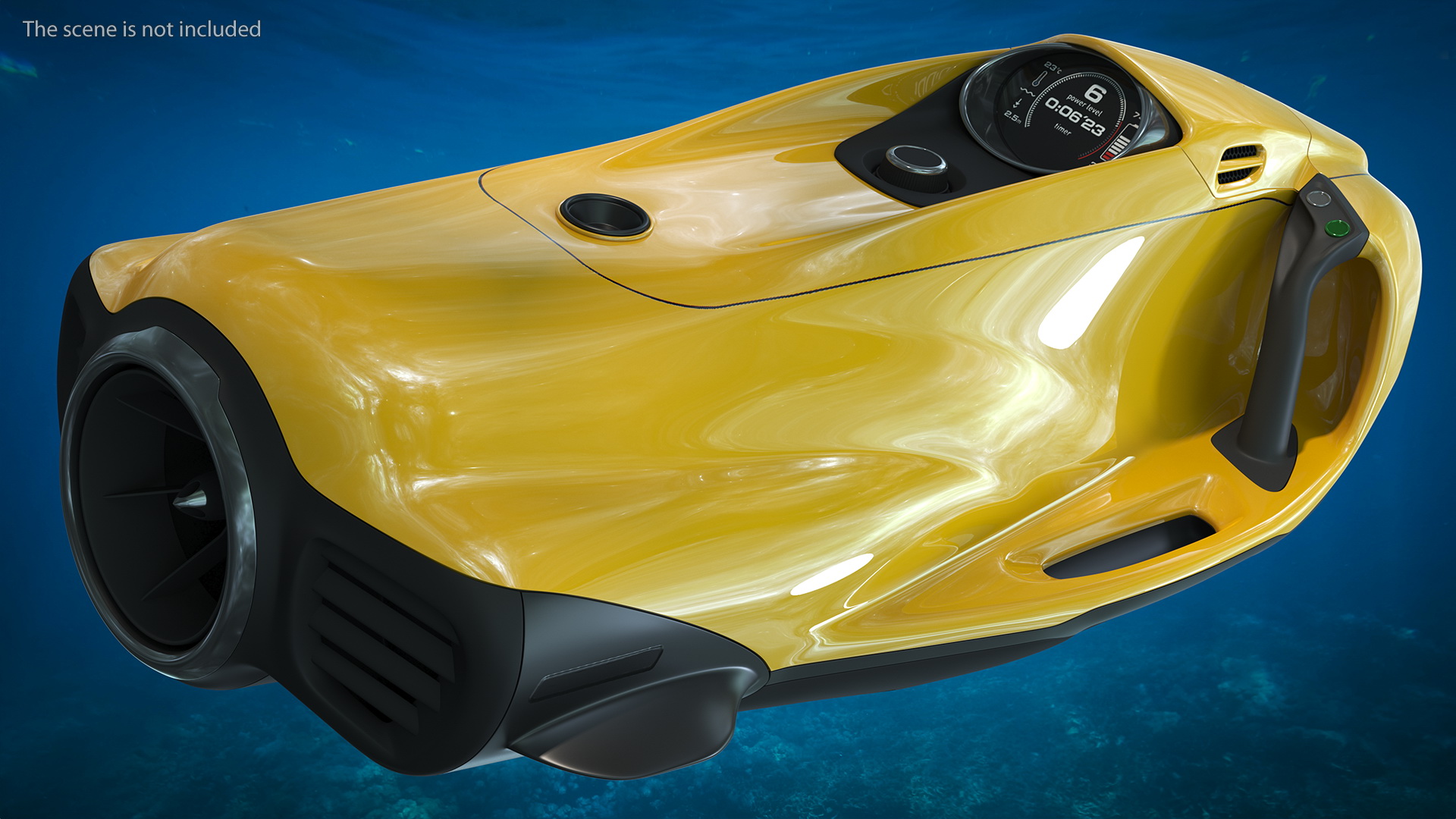 Handheld Underwater Scooter Orange 3D model