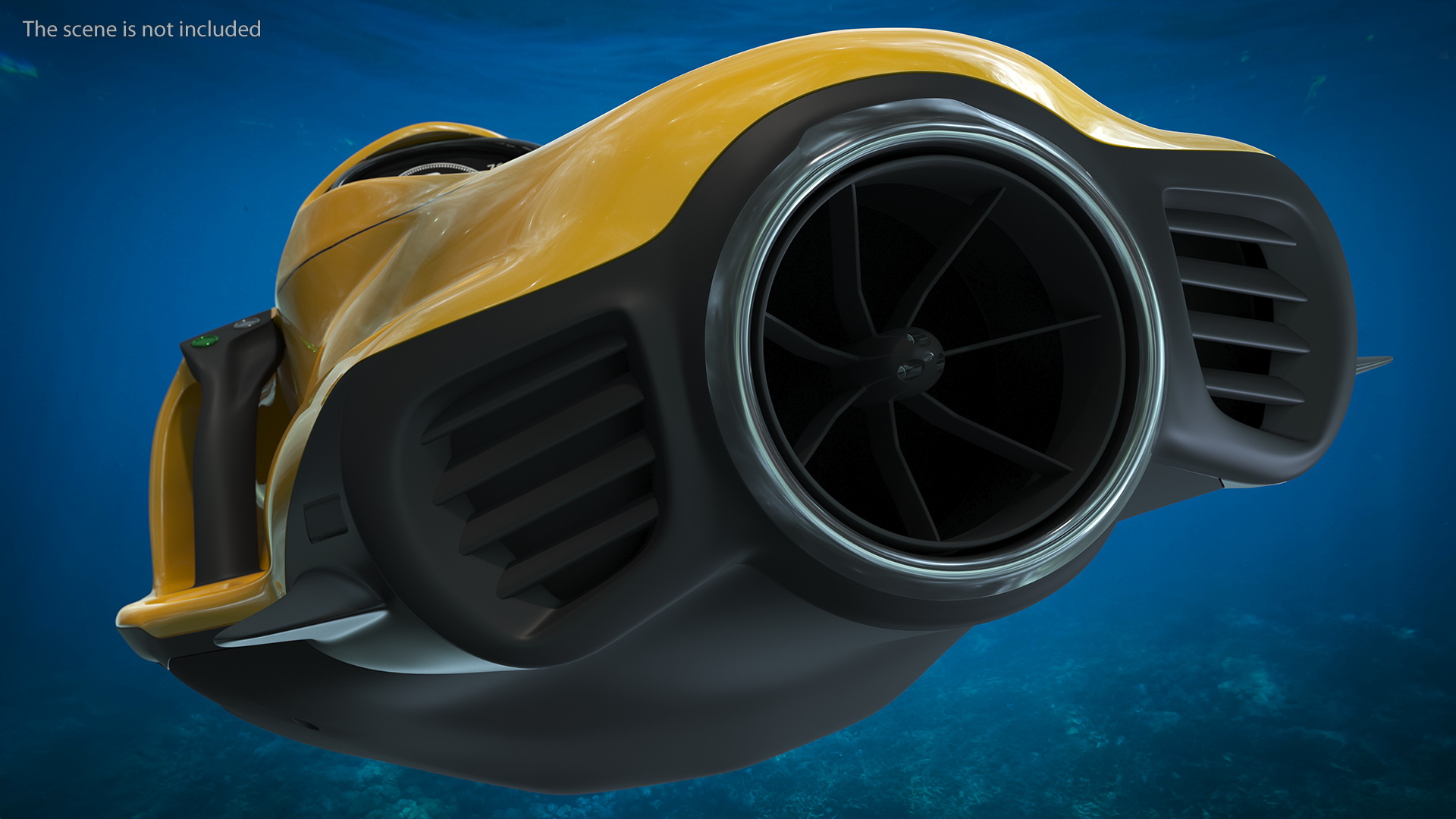 Handheld Underwater Scooter Orange 3D model
