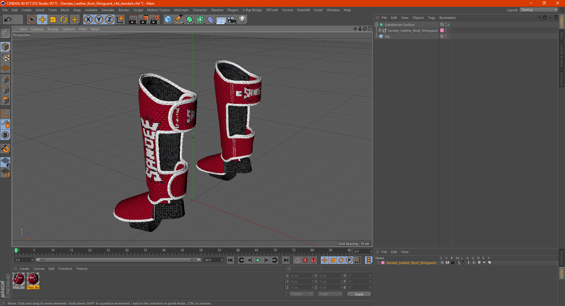 Sandee Leather Boot Shinguard 3D model