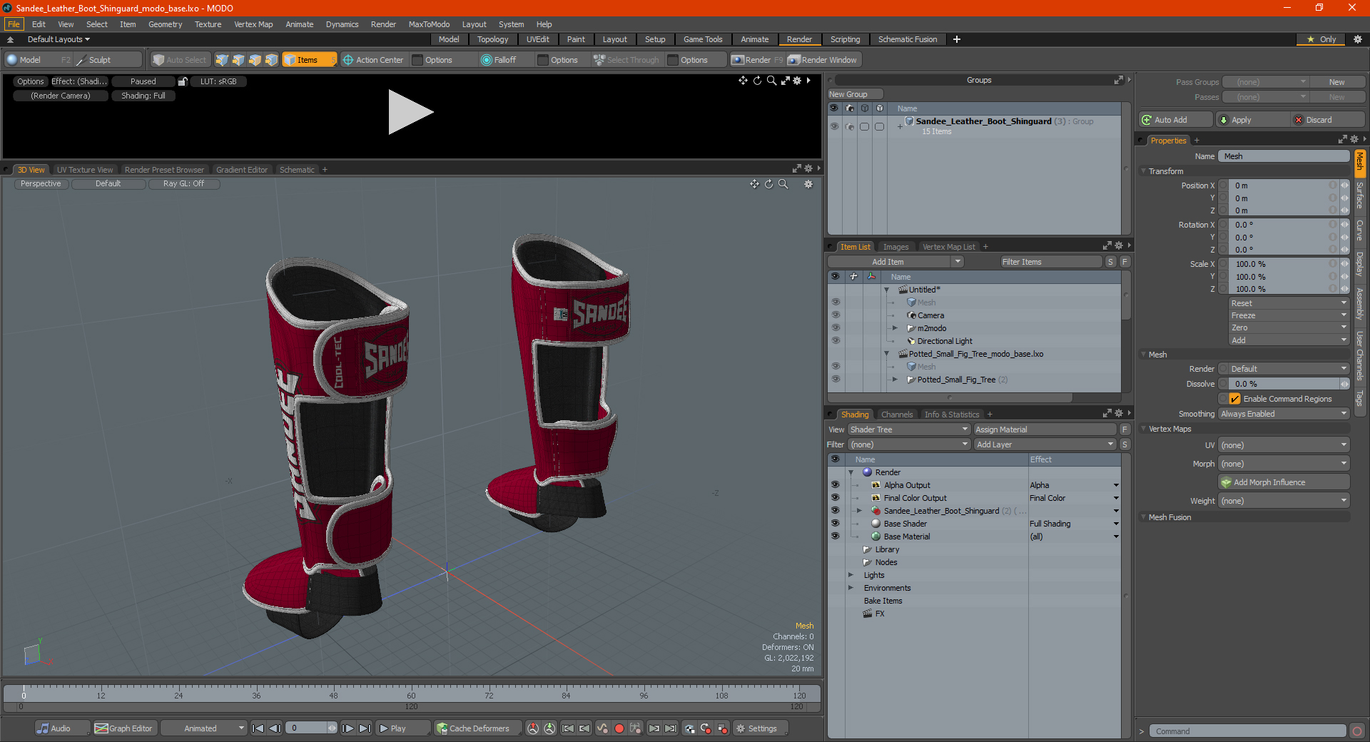 Sandee Leather Boot Shinguard 3D model