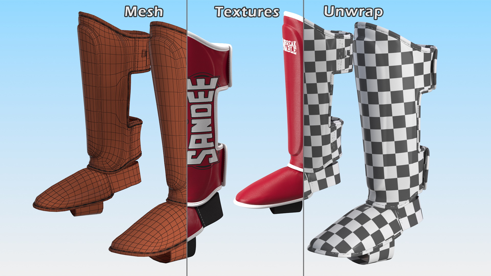 Sandee Leather Boot Shinguard 3D model