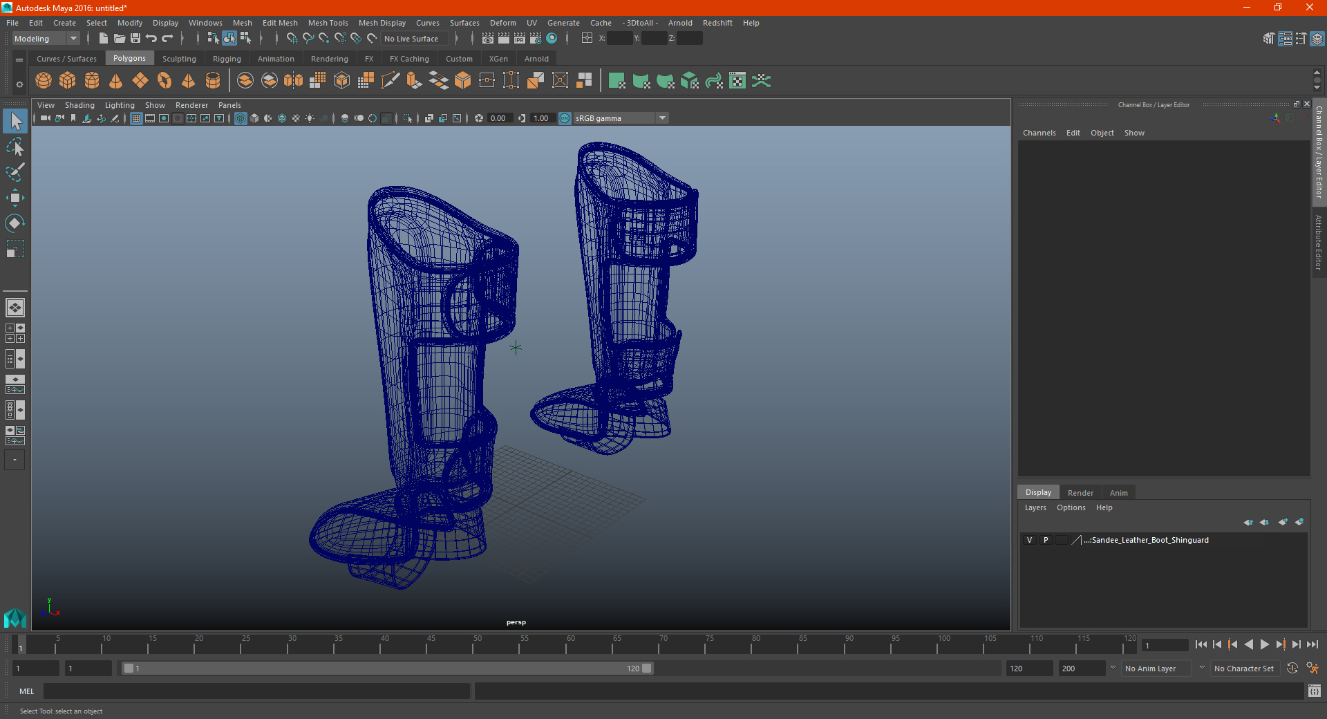 Sandee Leather Boot Shinguard 3D model