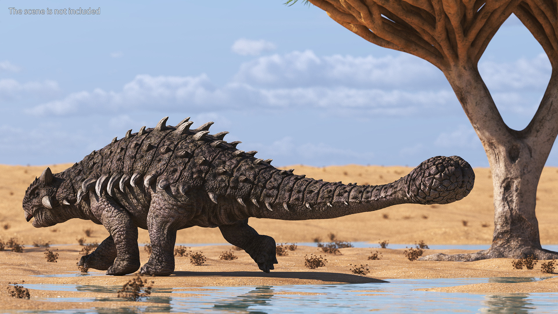 Ankylosaurus Deserted in Walking Pose 3D