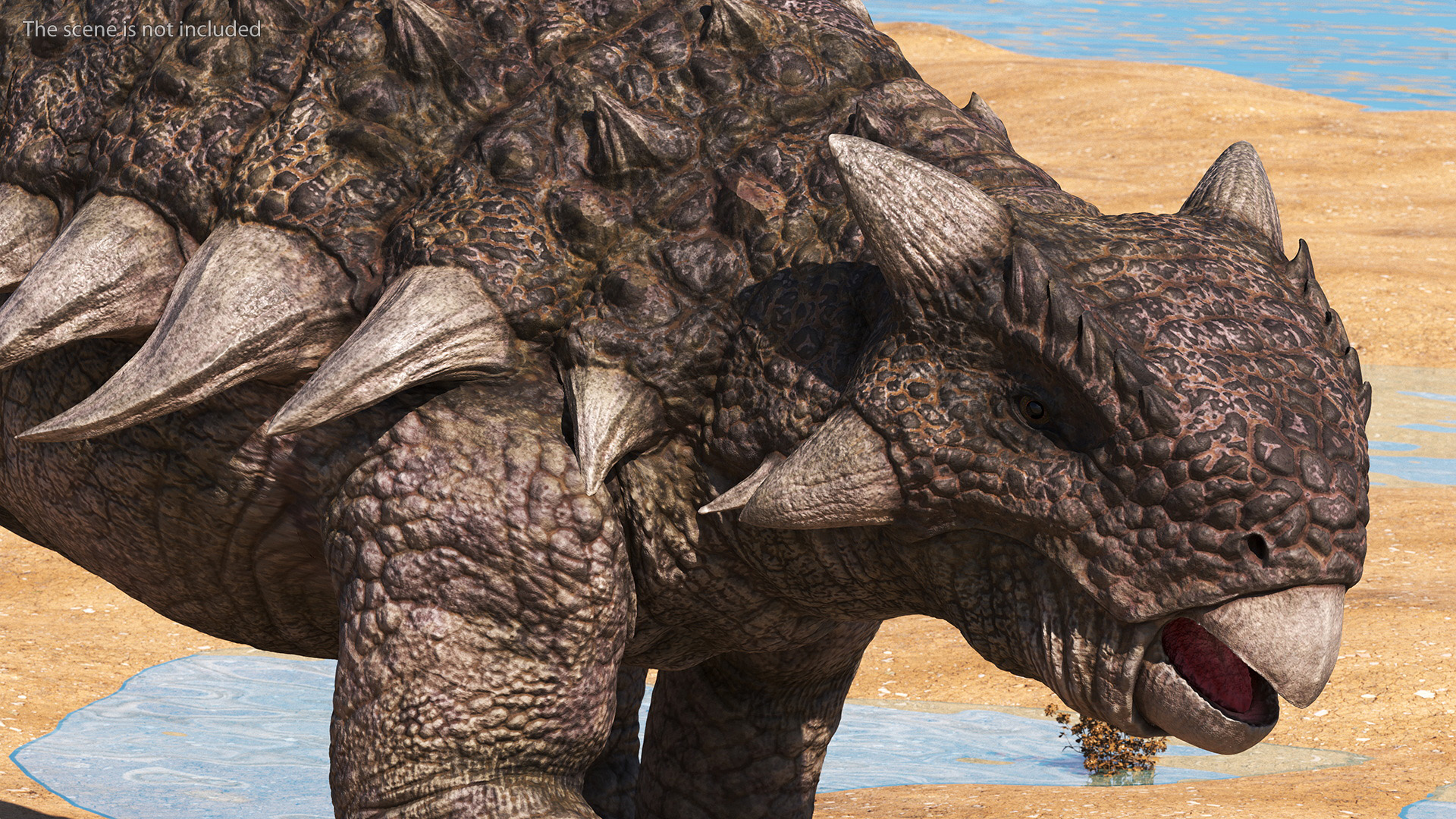 Ankylosaurus Deserted in Walking Pose 3D