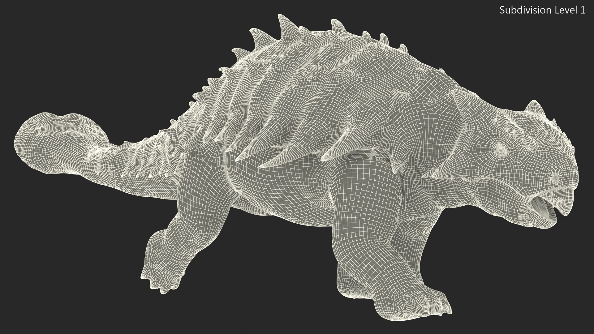 Ankylosaurus Deserted in Walking Pose 3D