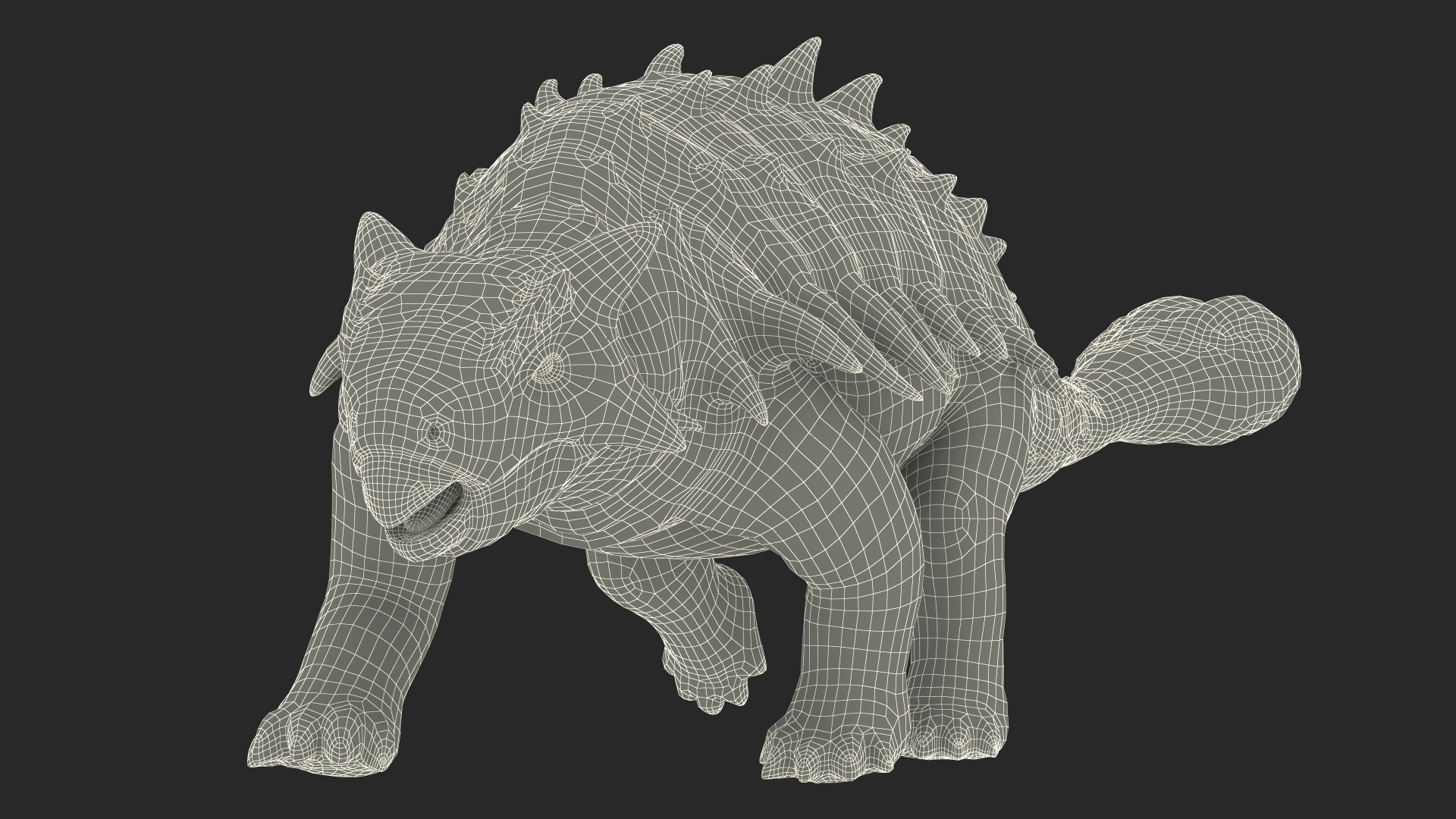 Ankylosaurus Deserted in Walking Pose 3D
