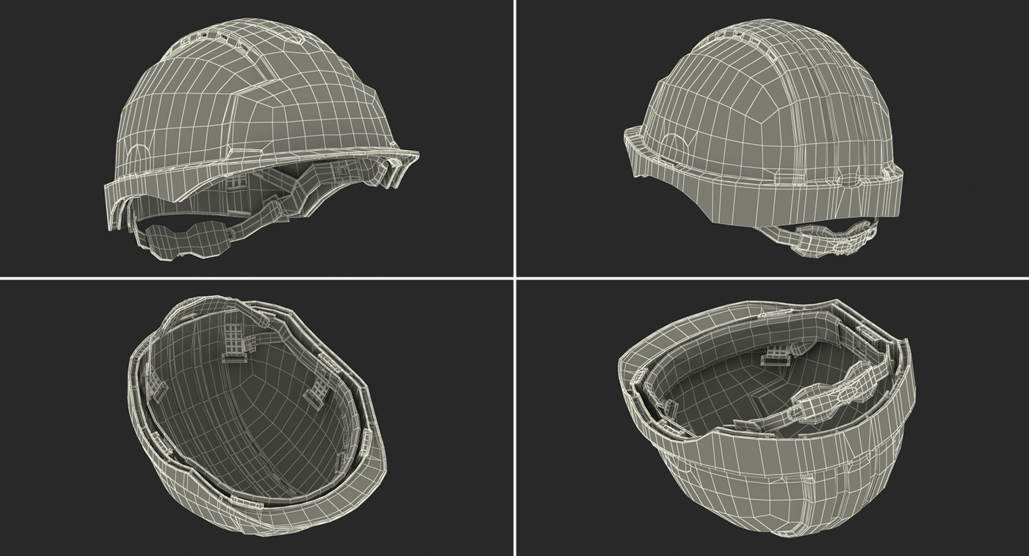 Worker Black Uniform with Hardhat Standing Pose 3D