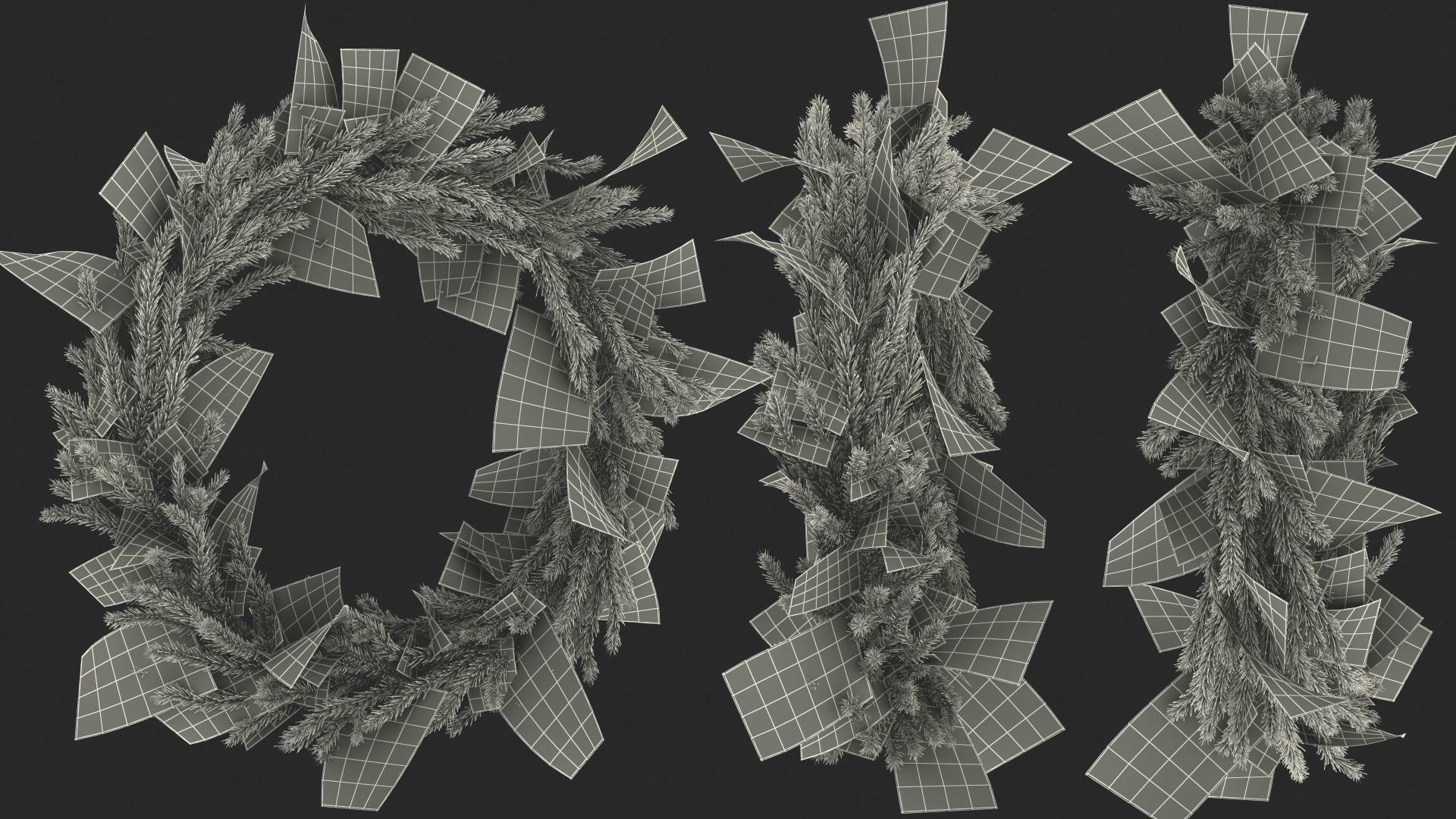 Natural Fir Christmas Wreath Decoration 3D model