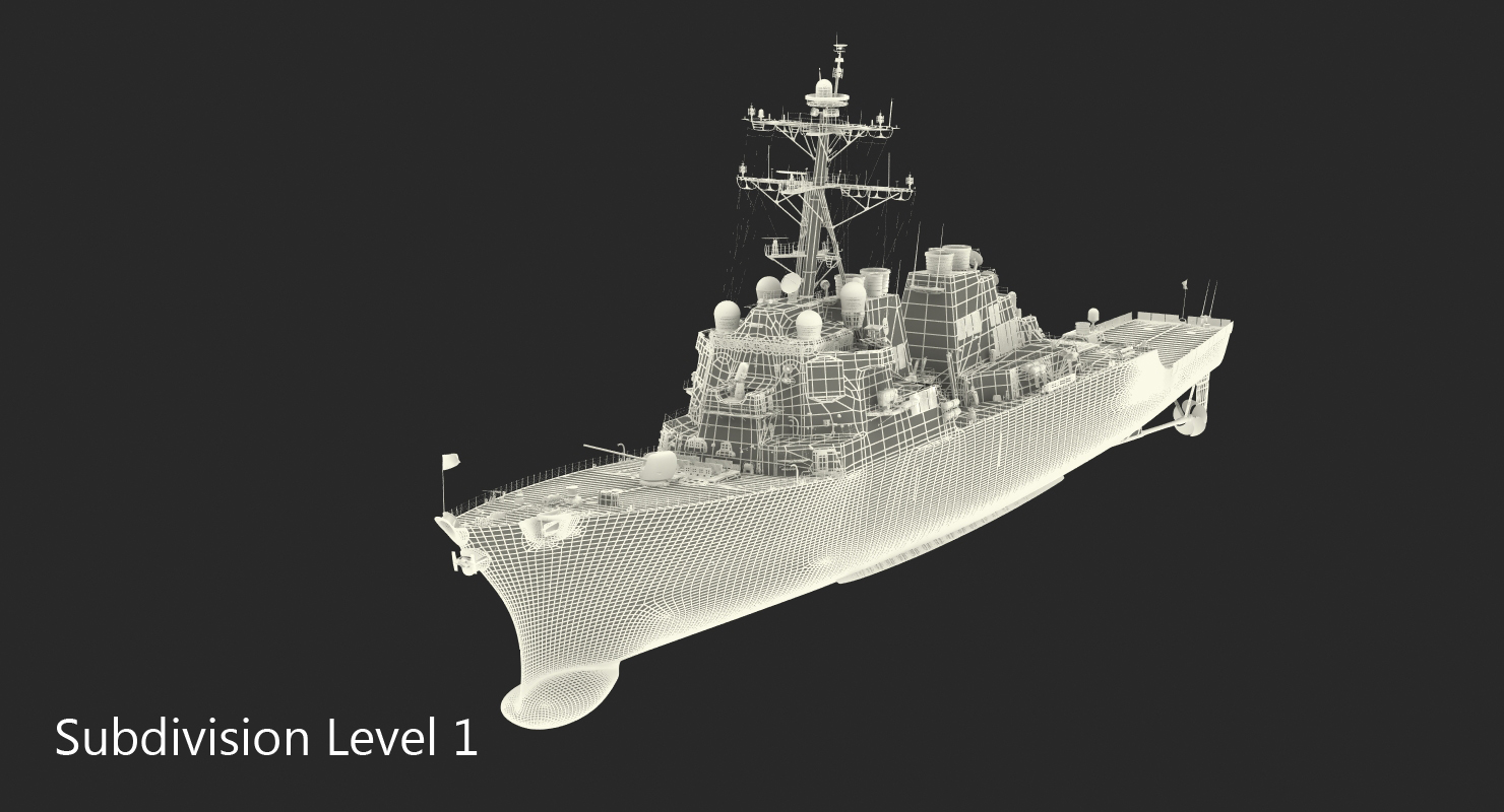 Arleigh Burke Destroyer Porter DDG 78 Rigged 3D model