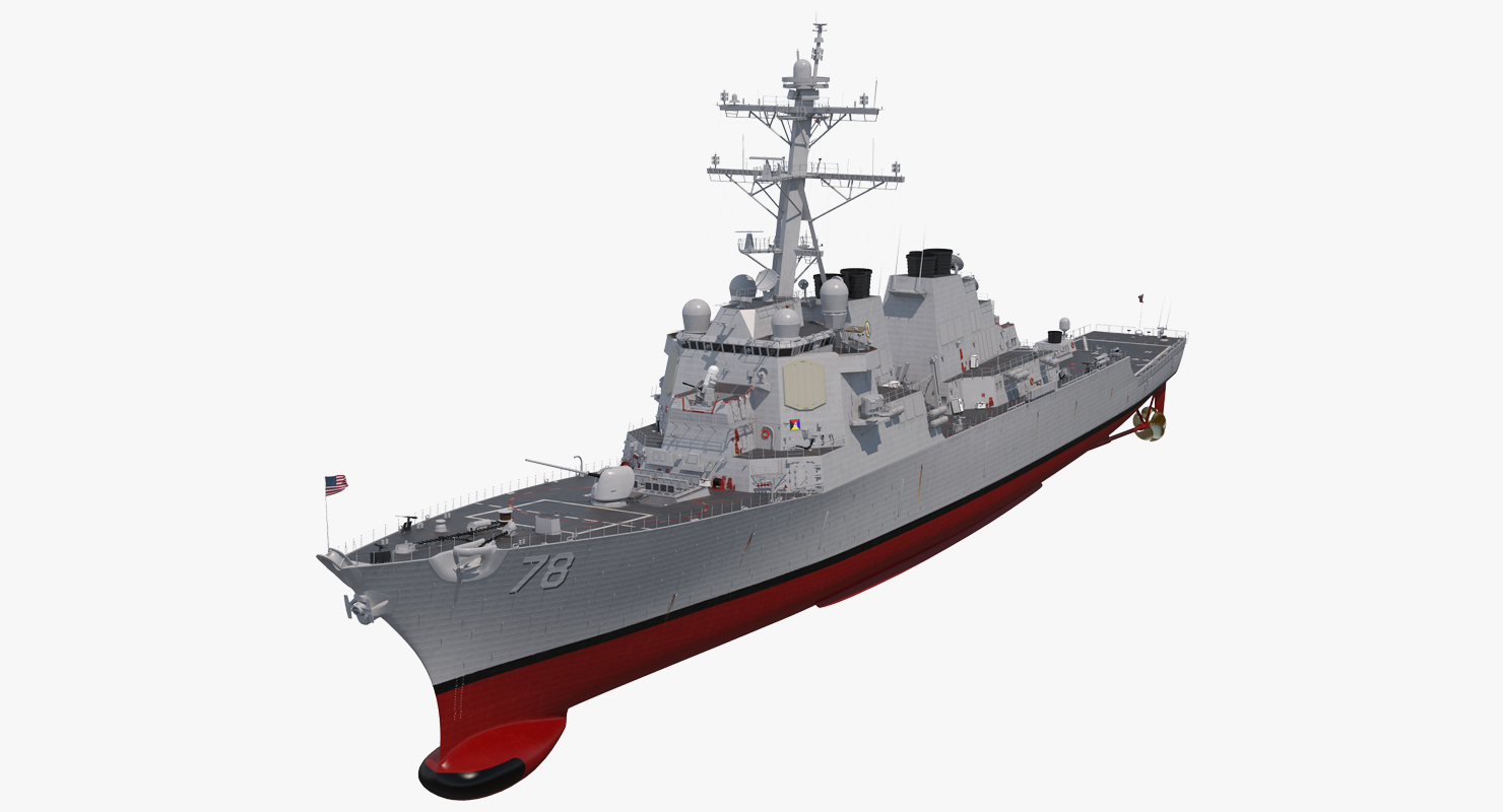 Arleigh Burke Destroyer Porter DDG 78 Rigged 3D model