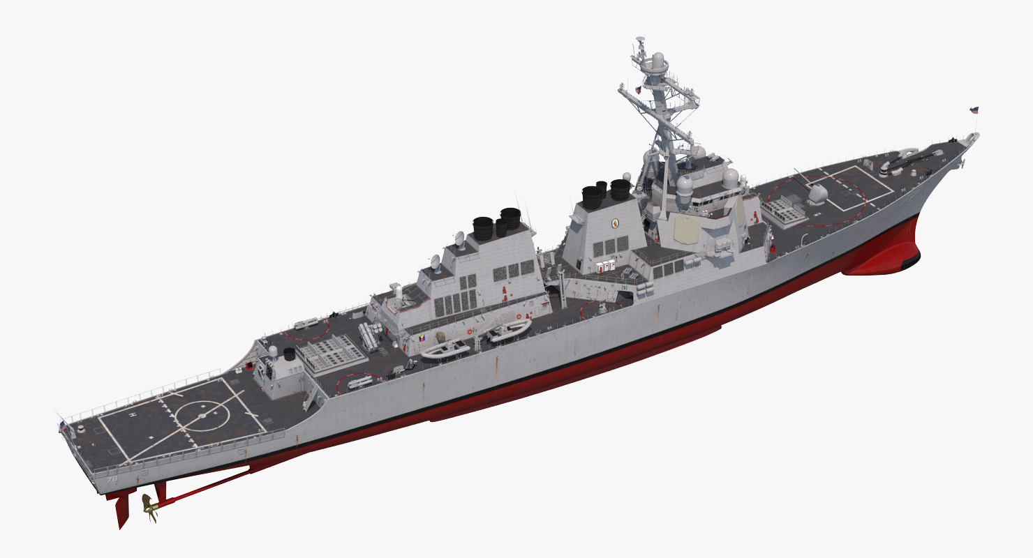 Arleigh Burke Destroyer Porter DDG 78 Rigged 3D model