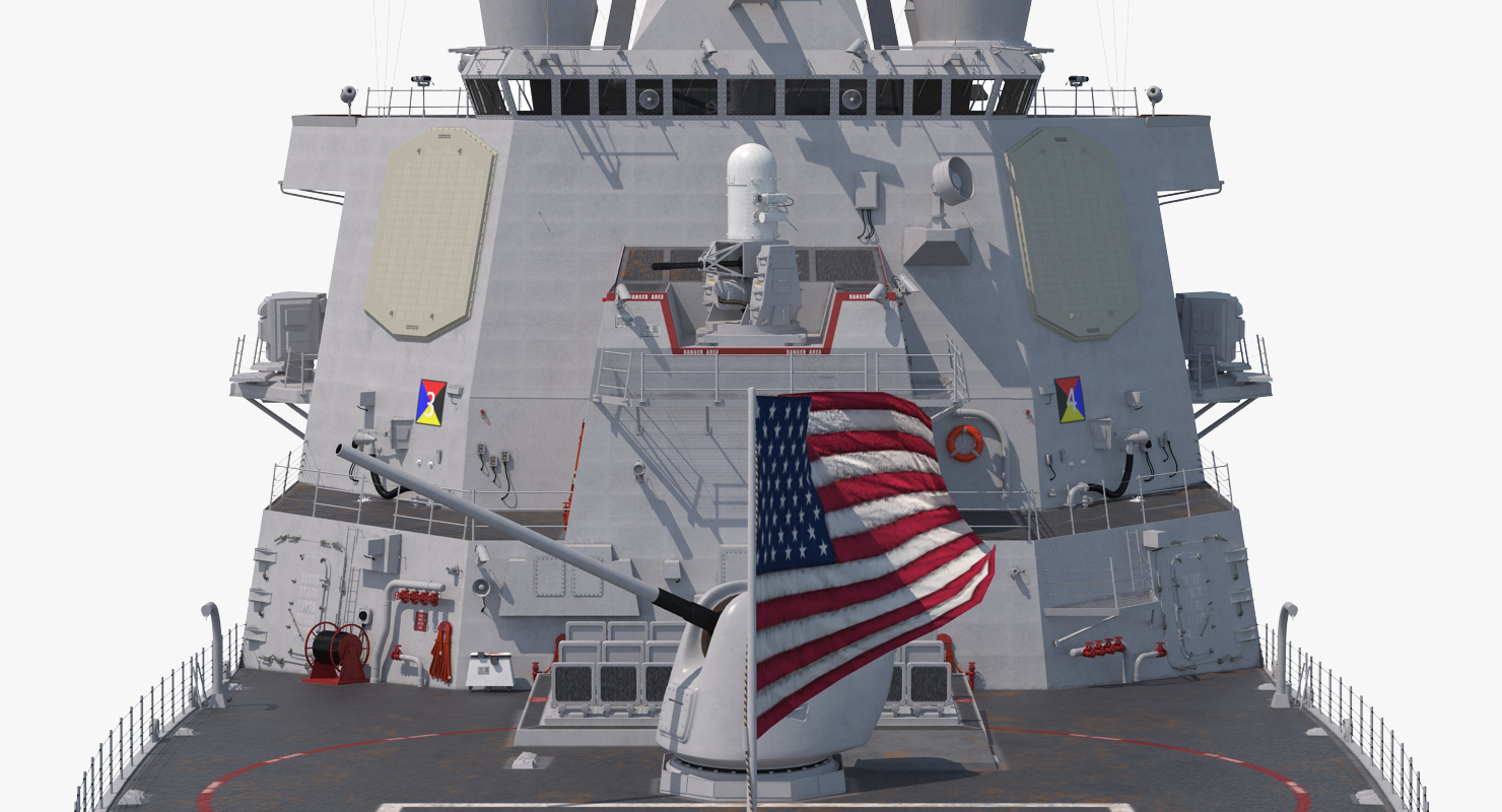 Arleigh Burke Destroyer Porter DDG 78 Rigged 3D model