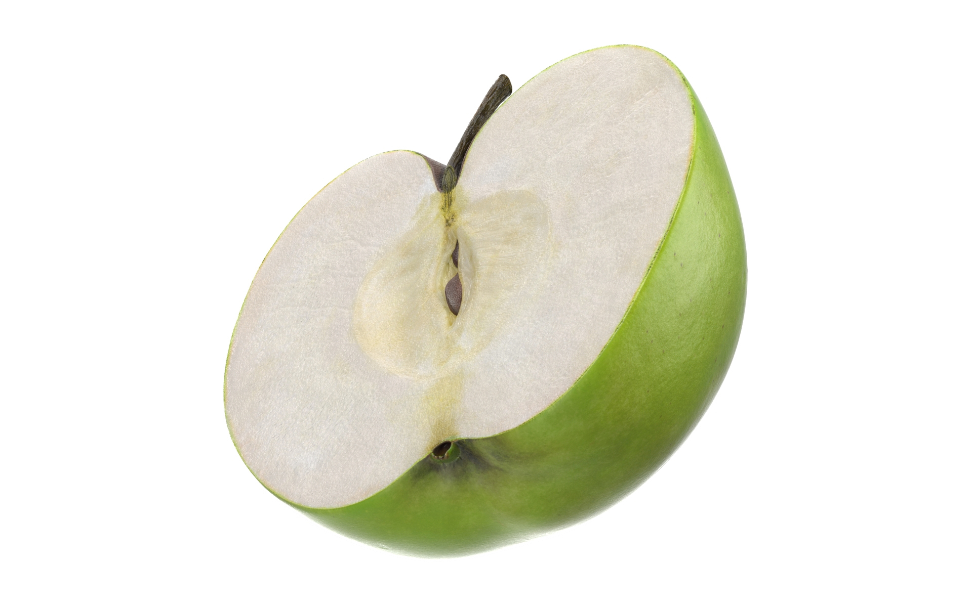 3D Half Sliced Green Apple model