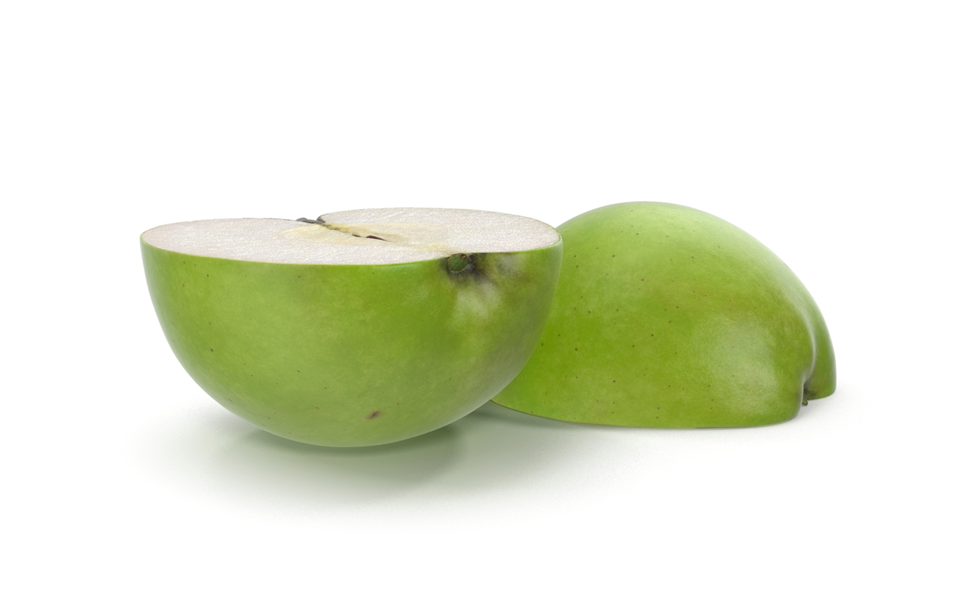 3D Half Sliced Green Apple model