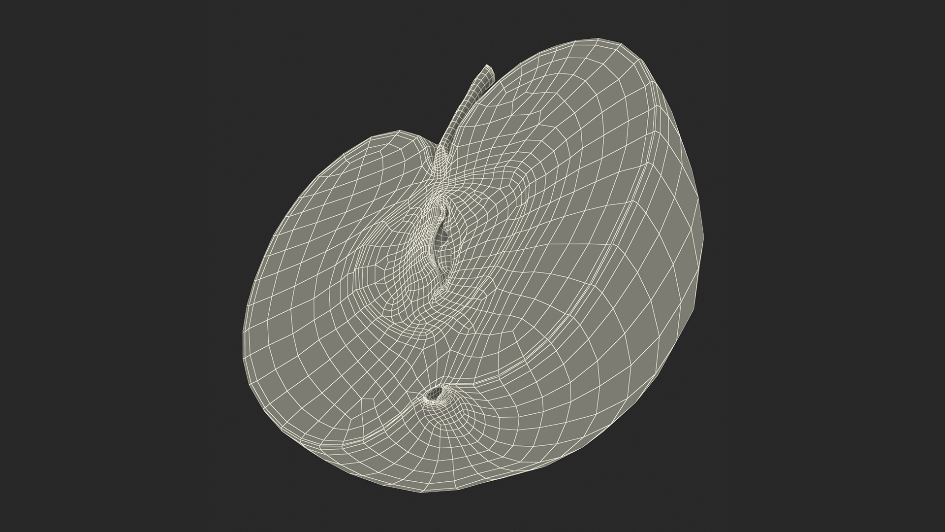 3D Half Sliced Green Apple model