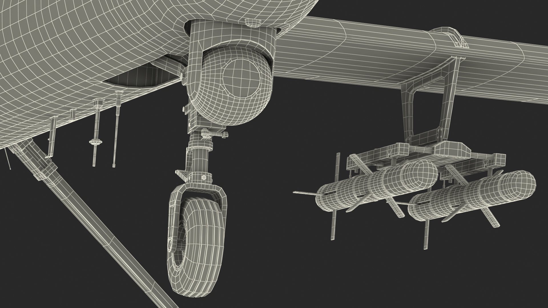 3D Unmanned Combat Drone Rigged model