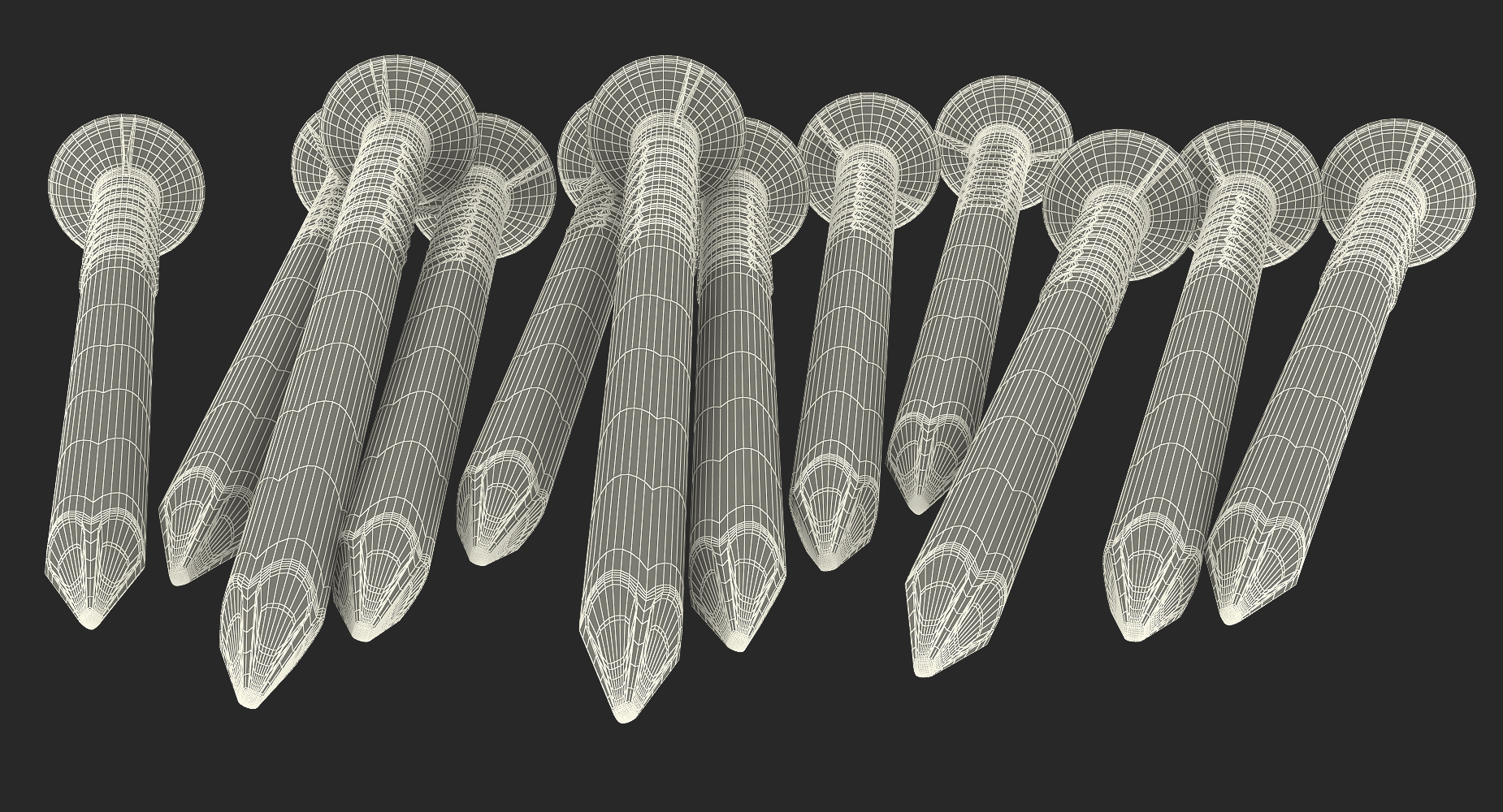 3D model Small Pile Of Steel Nails