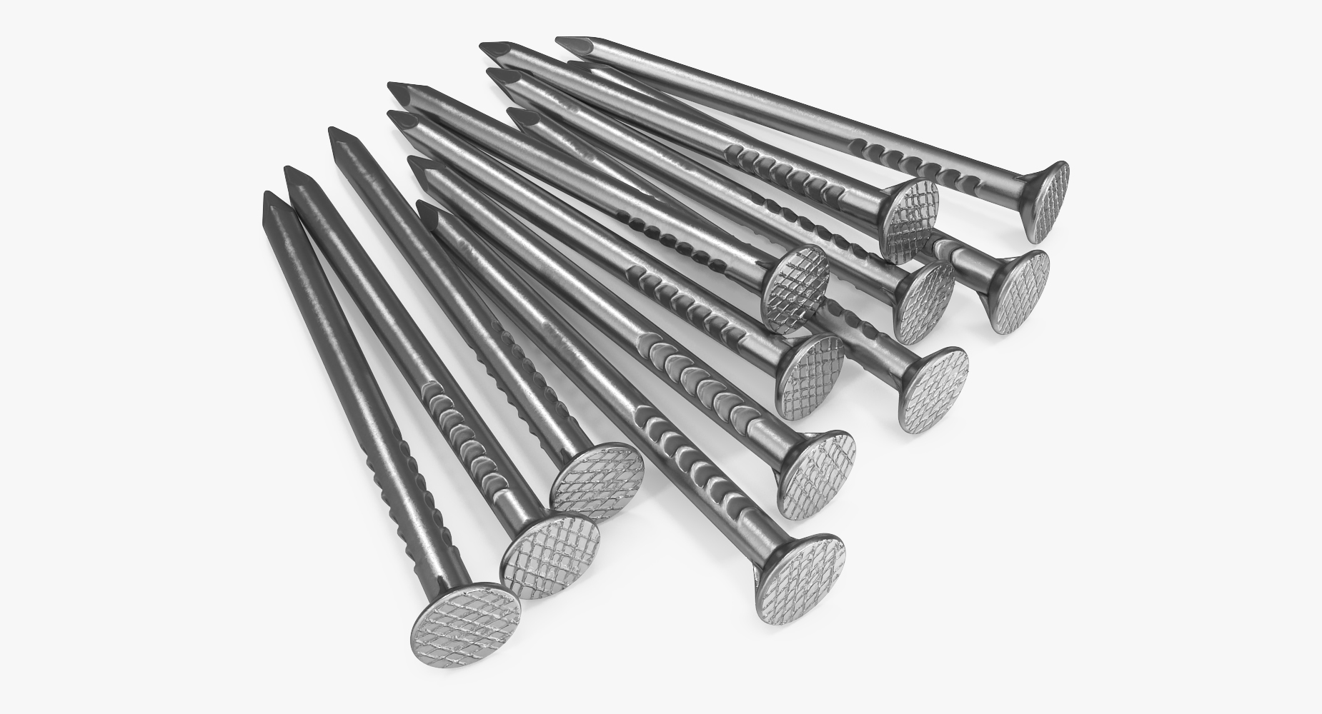 3D model Small Pile Of Steel Nails