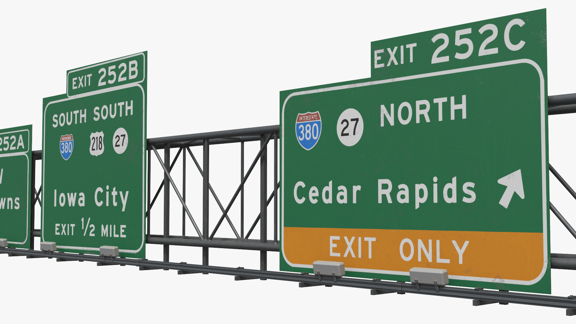 Steel Traffic Gantry with Route Signs - view 6