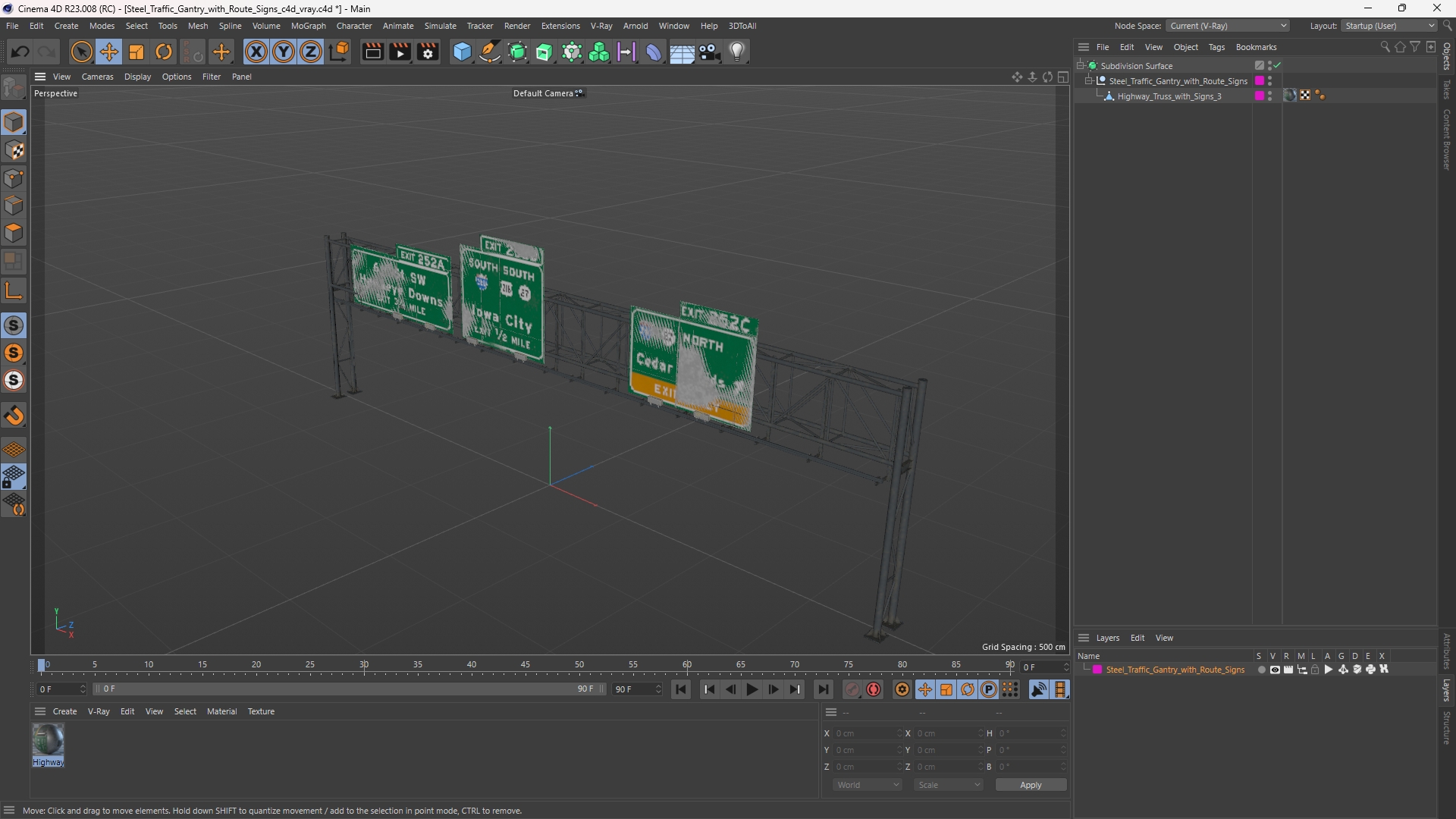 Steel Traffic Gantry with Route Signs - view 12