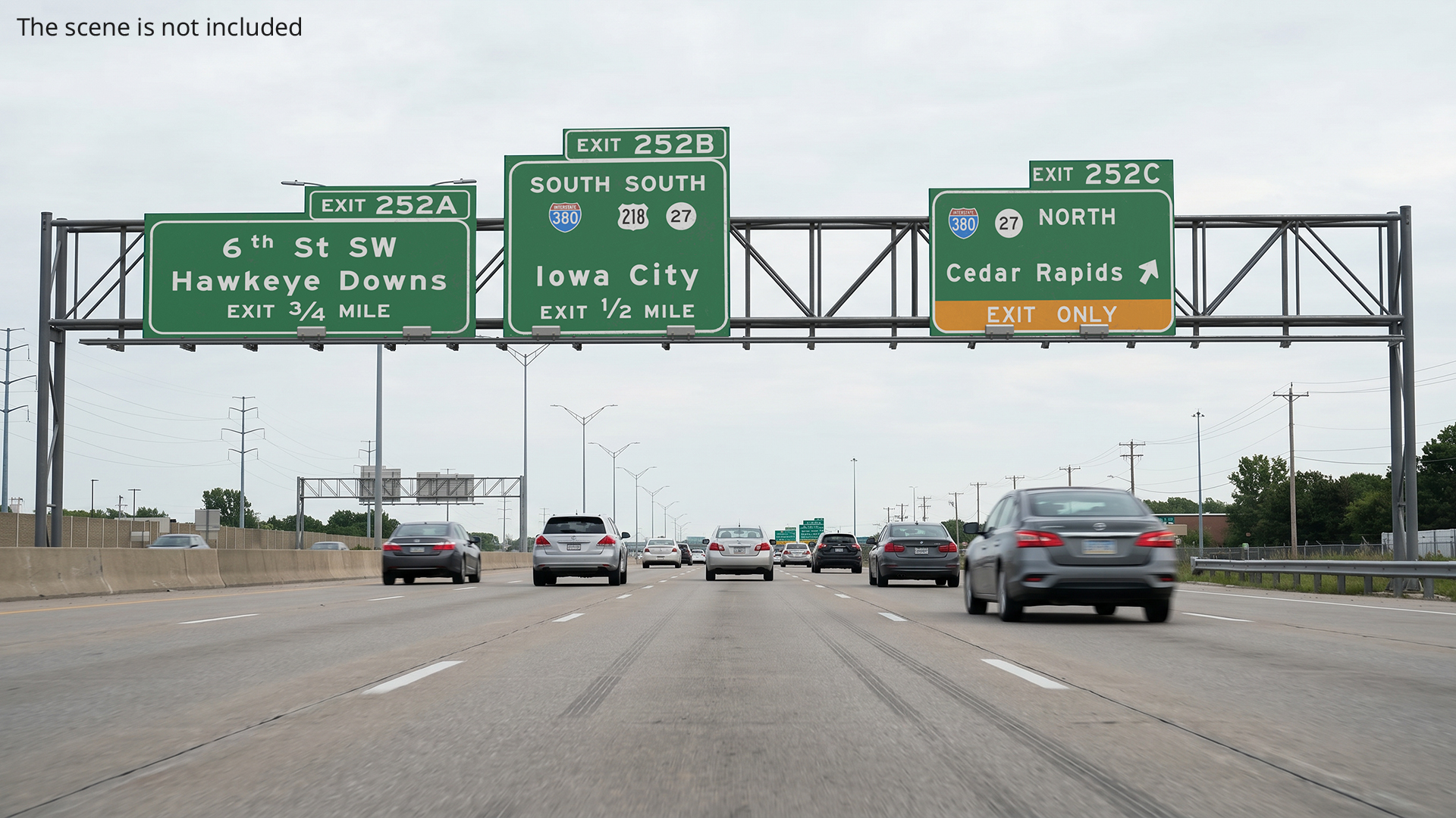 Steel Traffic Gantry with Route Signs - view 3