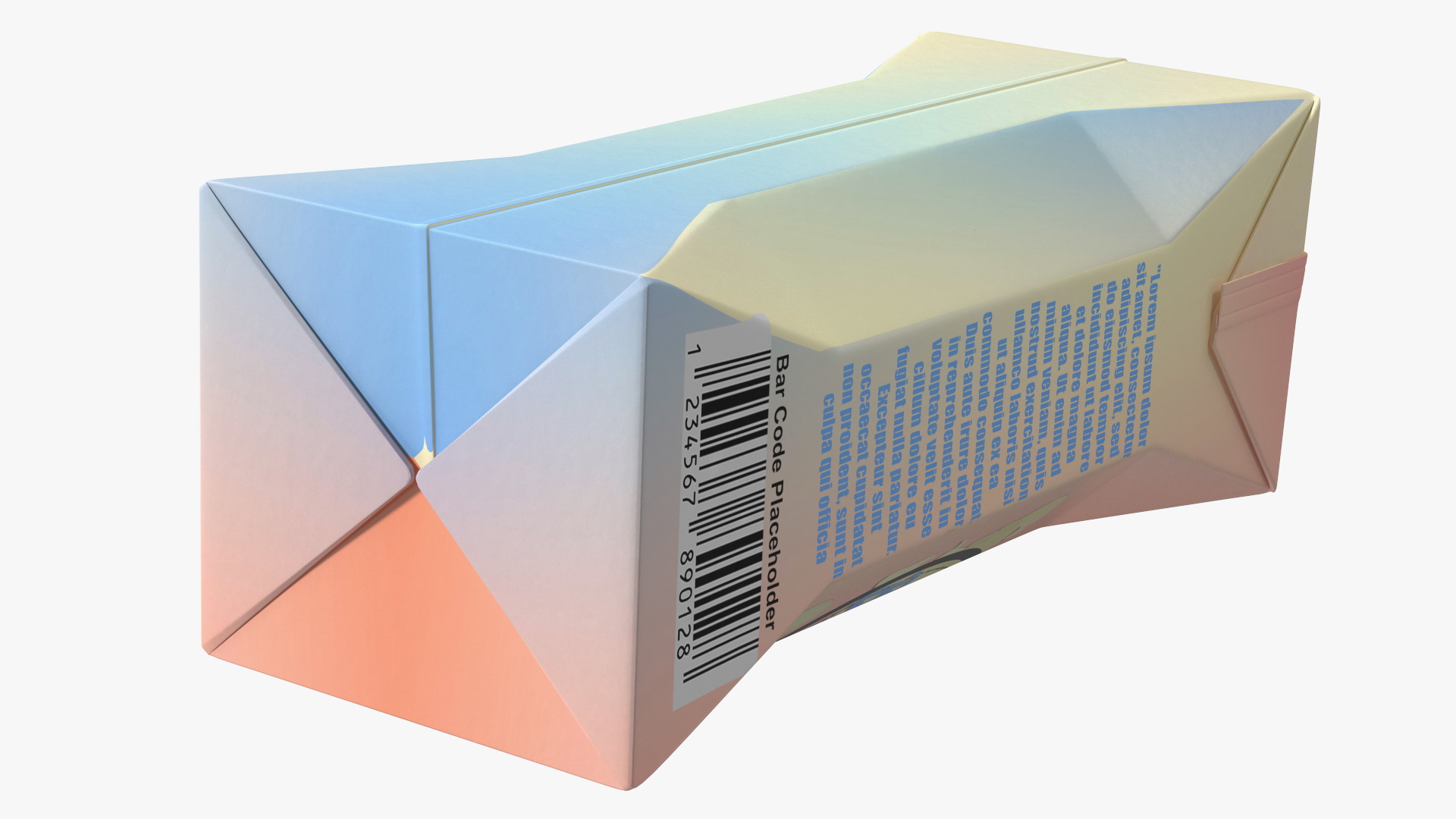 3D Mockup Small Aseptic Carton with Cap Pink