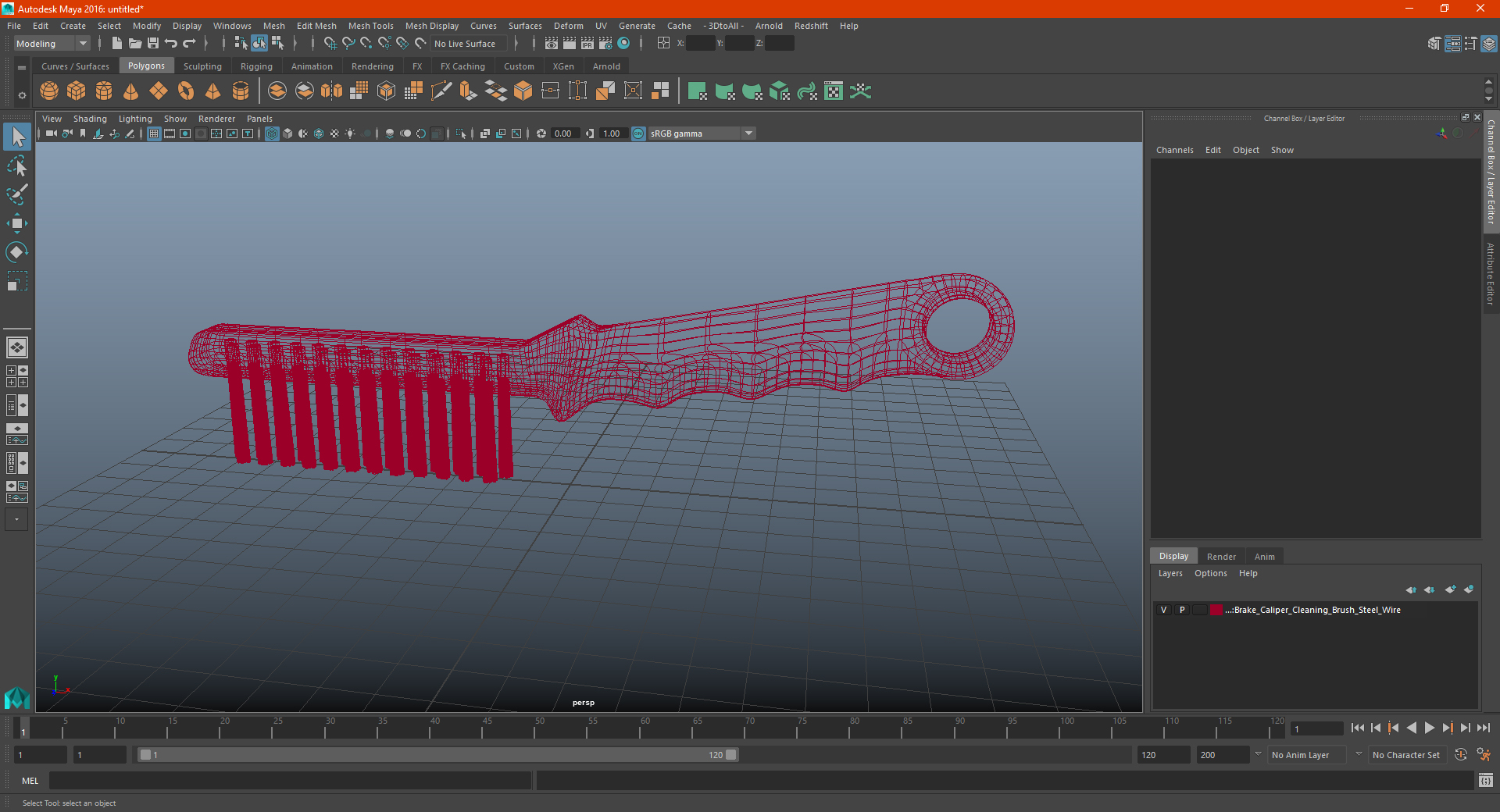 Brake Caliper Cleaning Brush Steel Wire 3D model